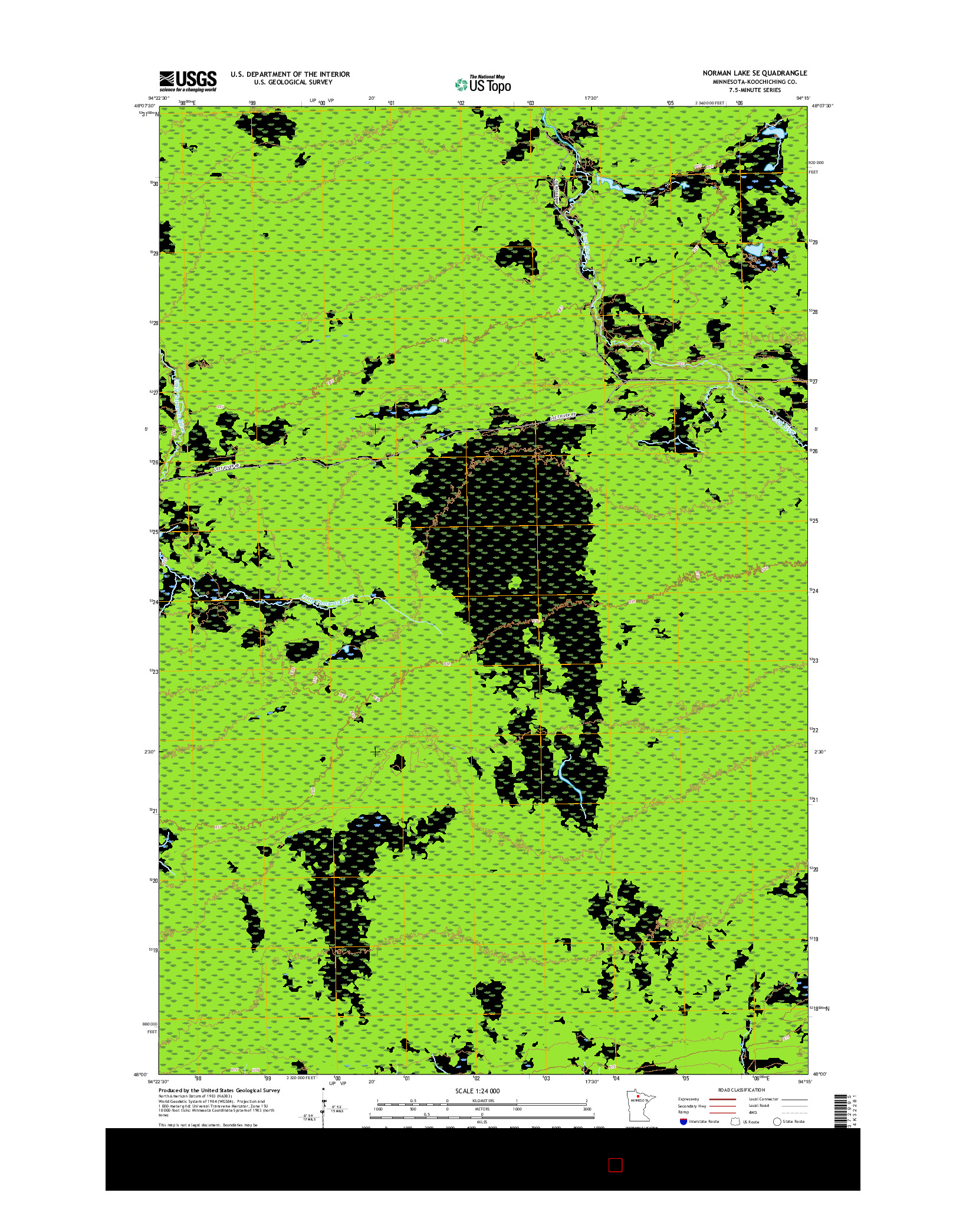 USGS US TOPO 7.5-MINUTE MAP FOR NORMAN LAKE SE, MN 2016