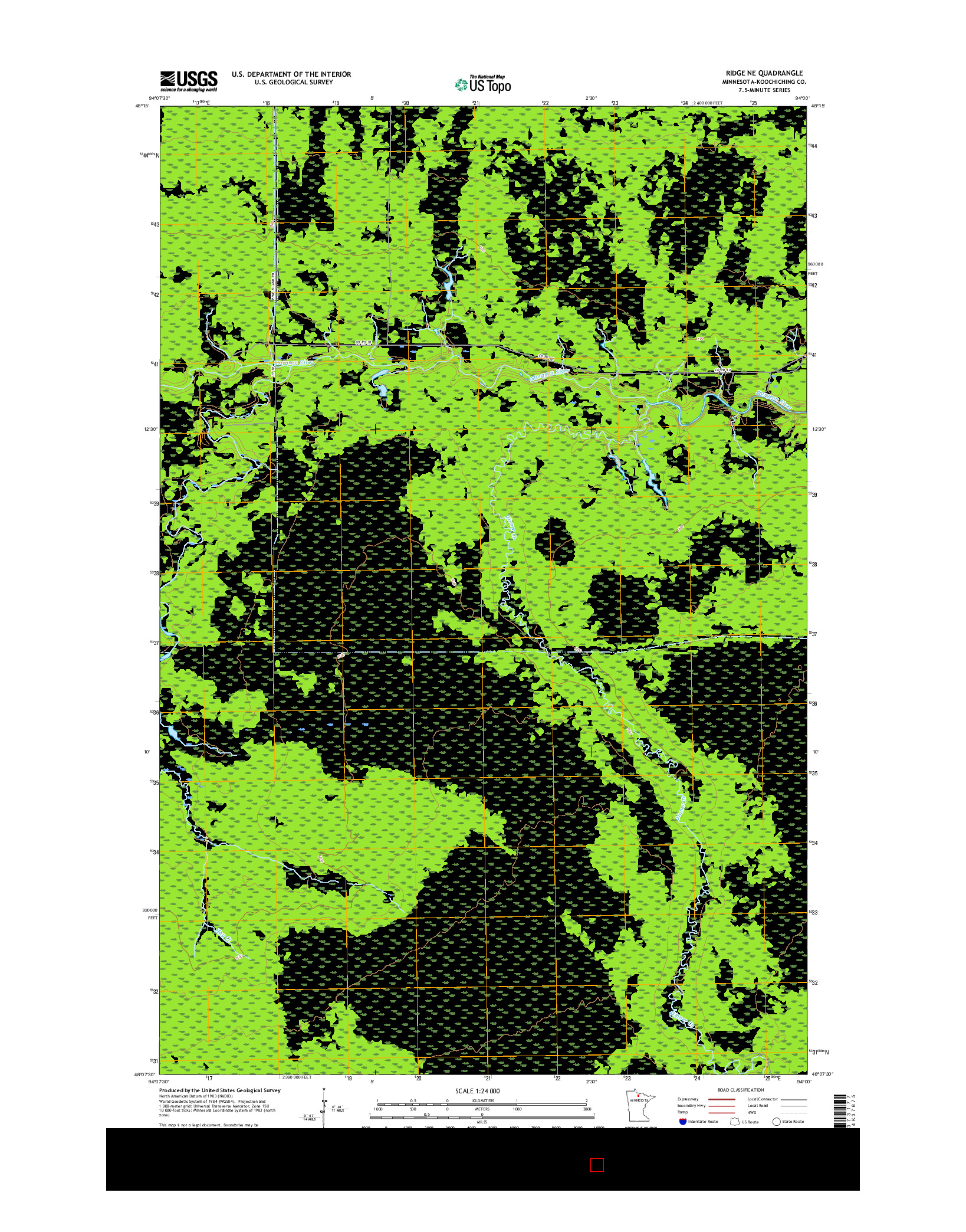 USGS US TOPO 7.5-MINUTE MAP FOR RIDGE NE, MN 2016