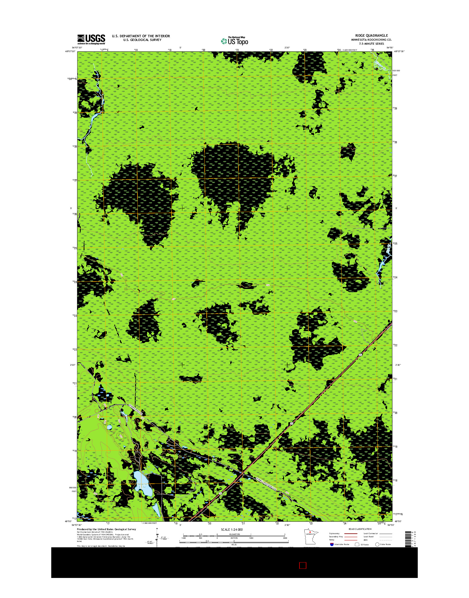 USGS US TOPO 7.5-MINUTE MAP FOR RIDGE, MN 2016