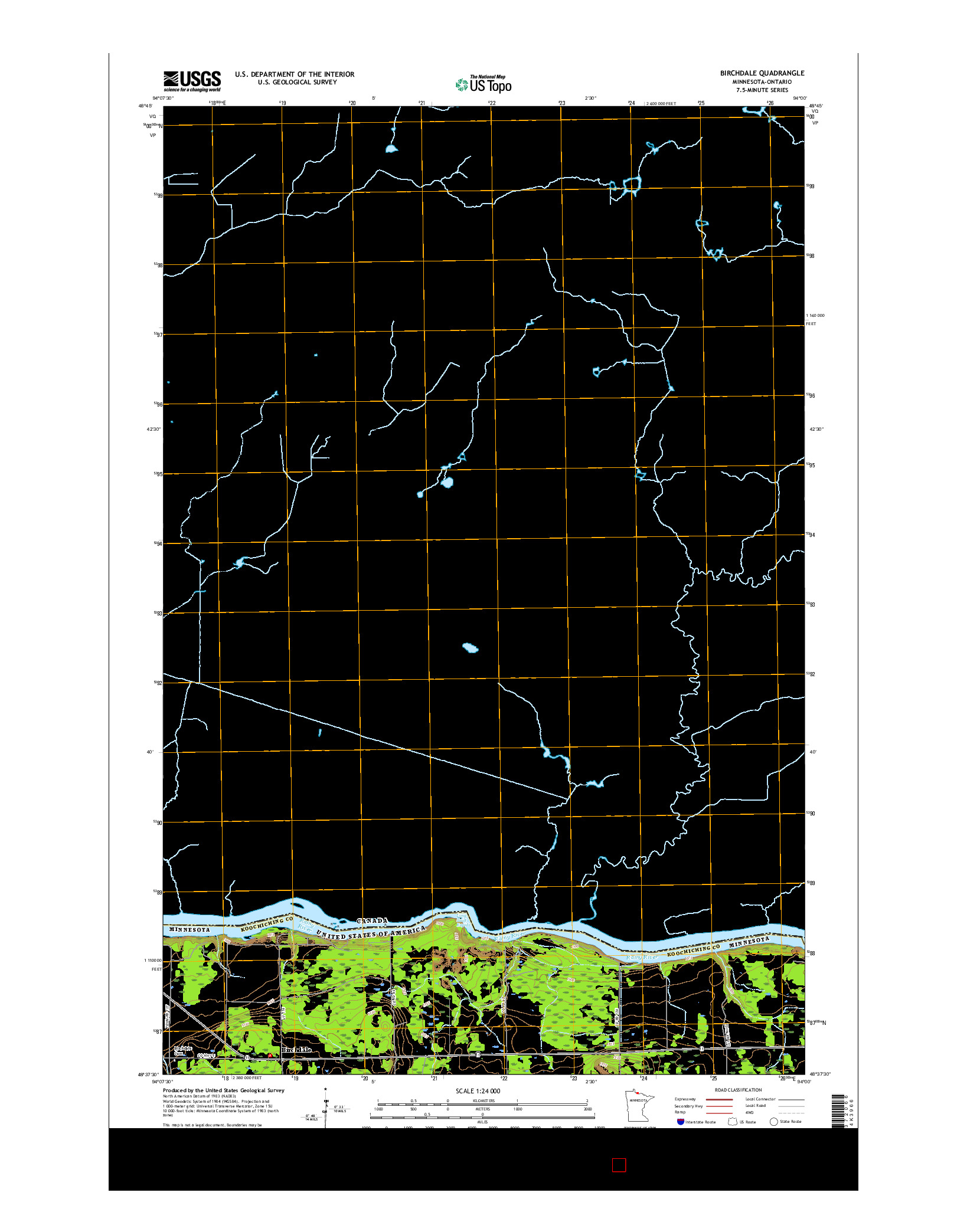 USGS US TOPO 7.5-MINUTE MAP FOR BIRCHDALE, MN-ON 2016