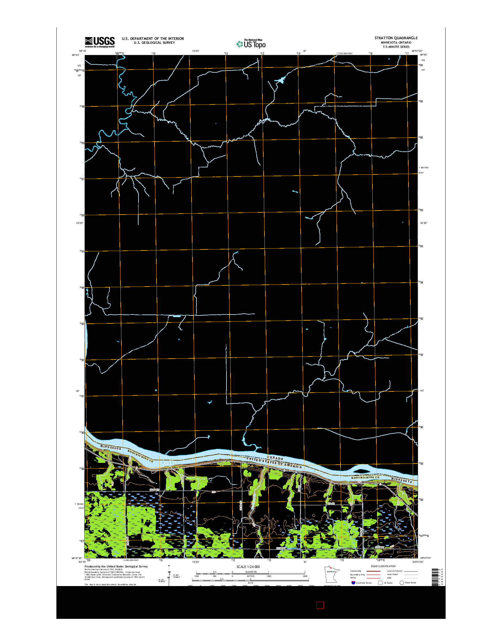 USGS US TOPO 7.5-MINUTE MAP FOR STRATTON, MN-ON 2016