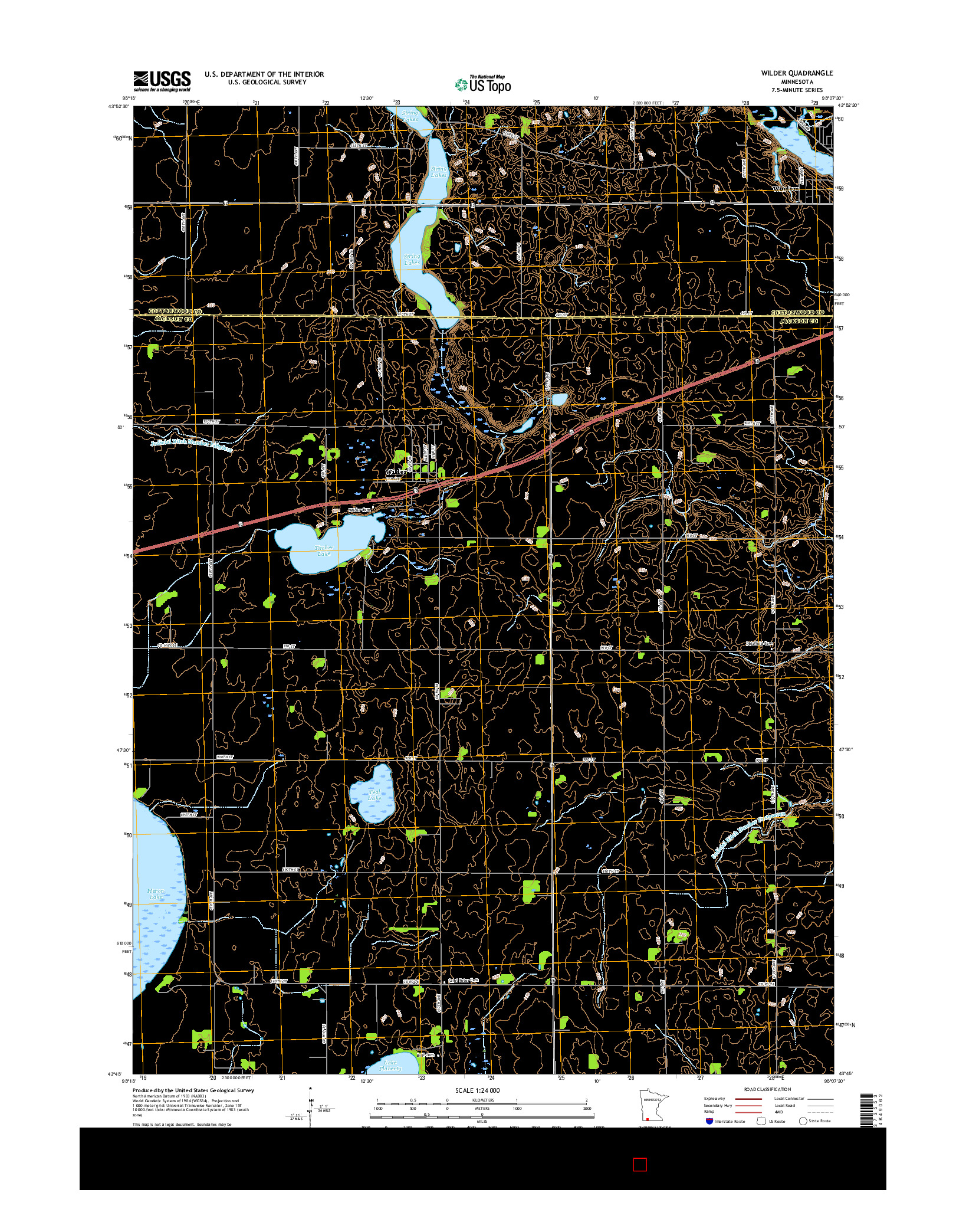 USGS US TOPO 7.5-MINUTE MAP FOR WILDER, MN 2016
