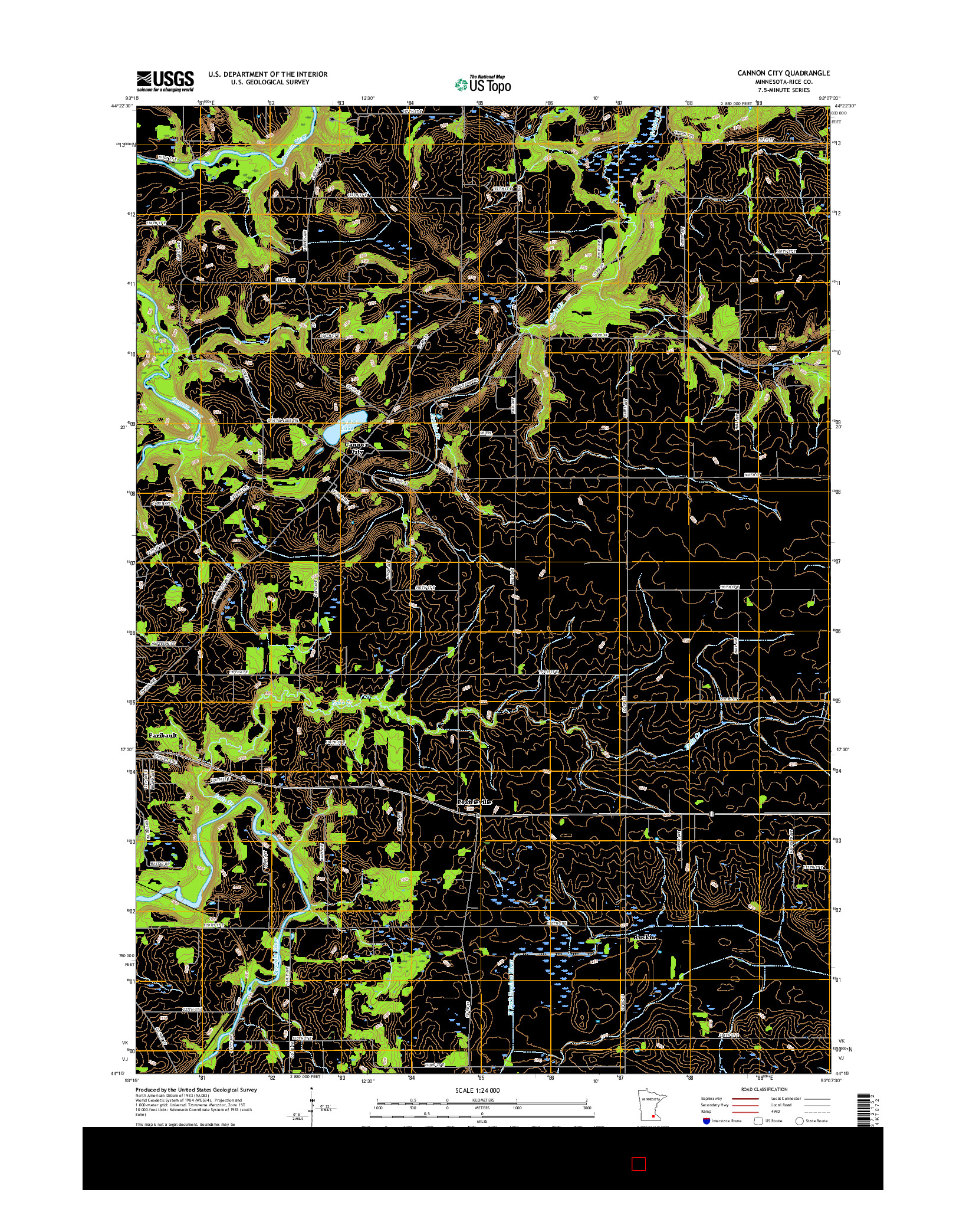 USGS US TOPO 7.5-MINUTE MAP FOR CANNON CITY, MN 2016
