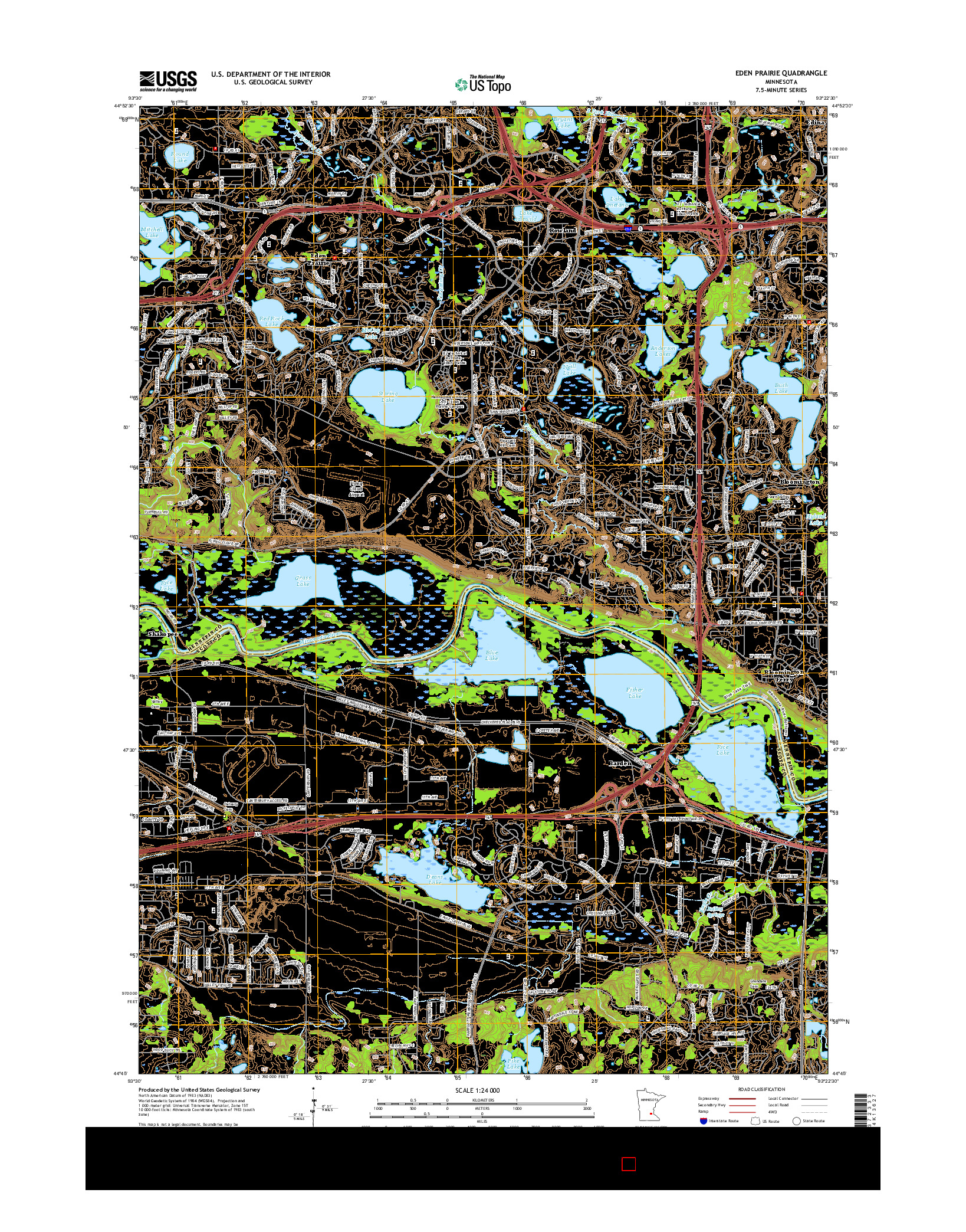 USGS US TOPO 7.5-MINUTE MAP FOR EDEN PRAIRIE, MN 2016