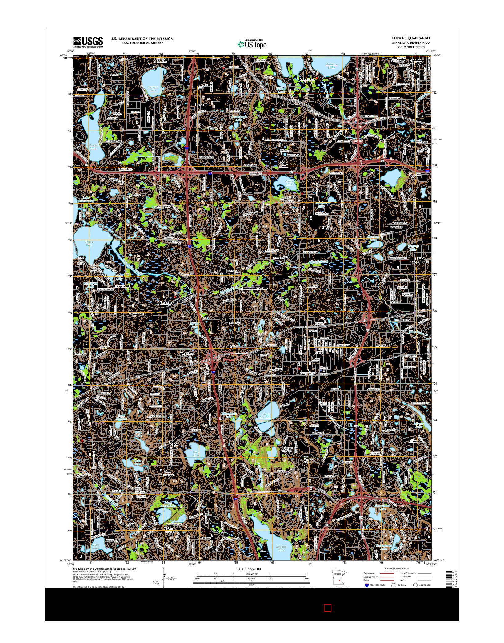 USGS US TOPO 7.5-MINUTE MAP FOR HOPKINS, MN 2016