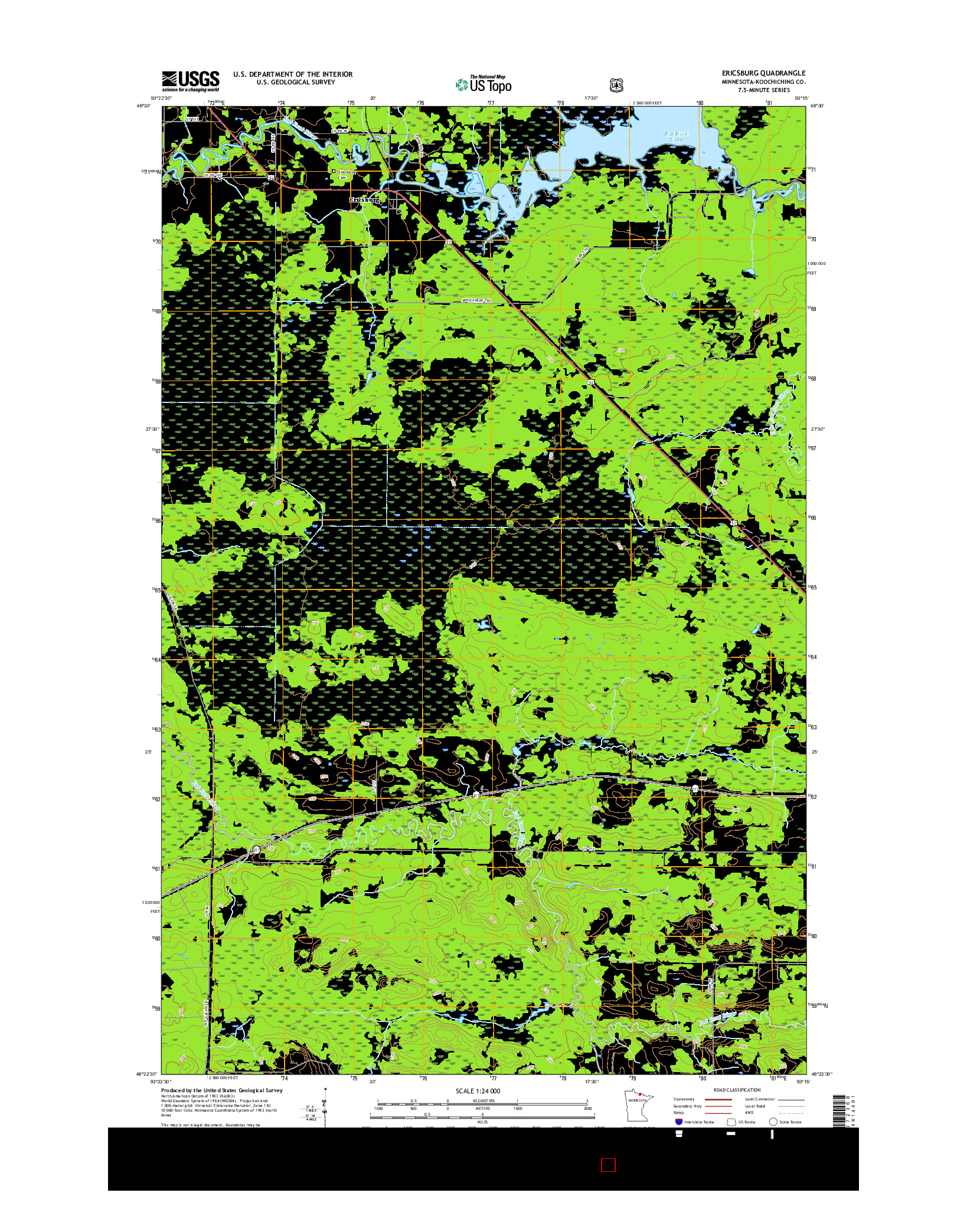 USGS US TOPO 7.5-MINUTE MAP FOR ERICSBURG, MN 2016