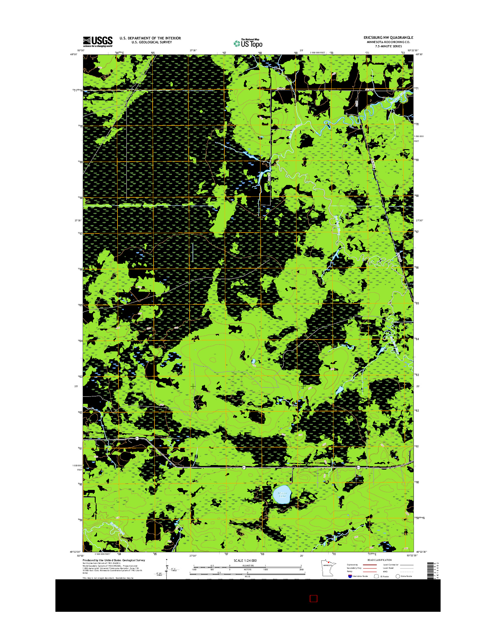 USGS US TOPO 7.5-MINUTE MAP FOR ERICSBURG NW, MN 2016