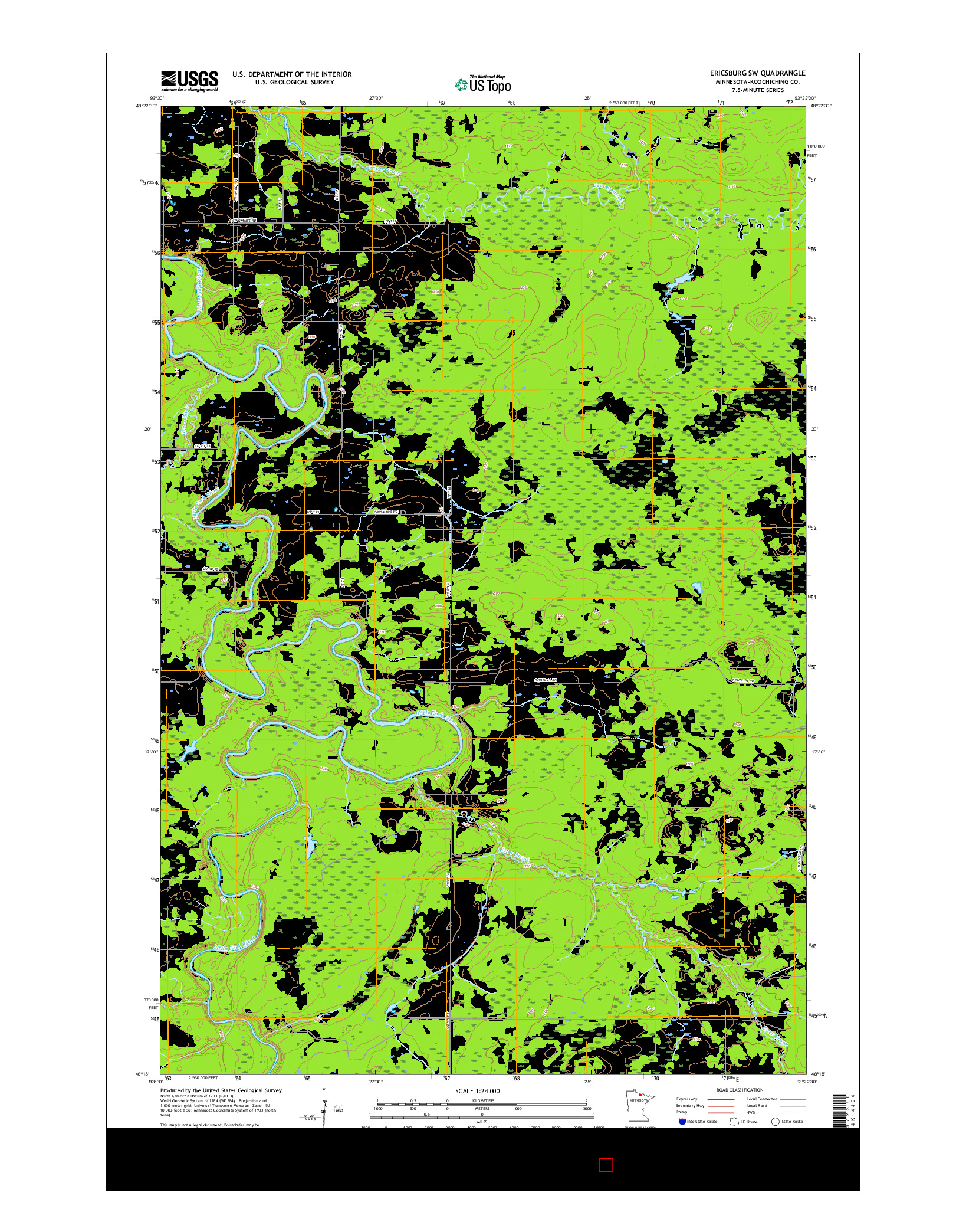 USGS US TOPO 7.5-MINUTE MAP FOR ERICSBURG SW, MN 2016