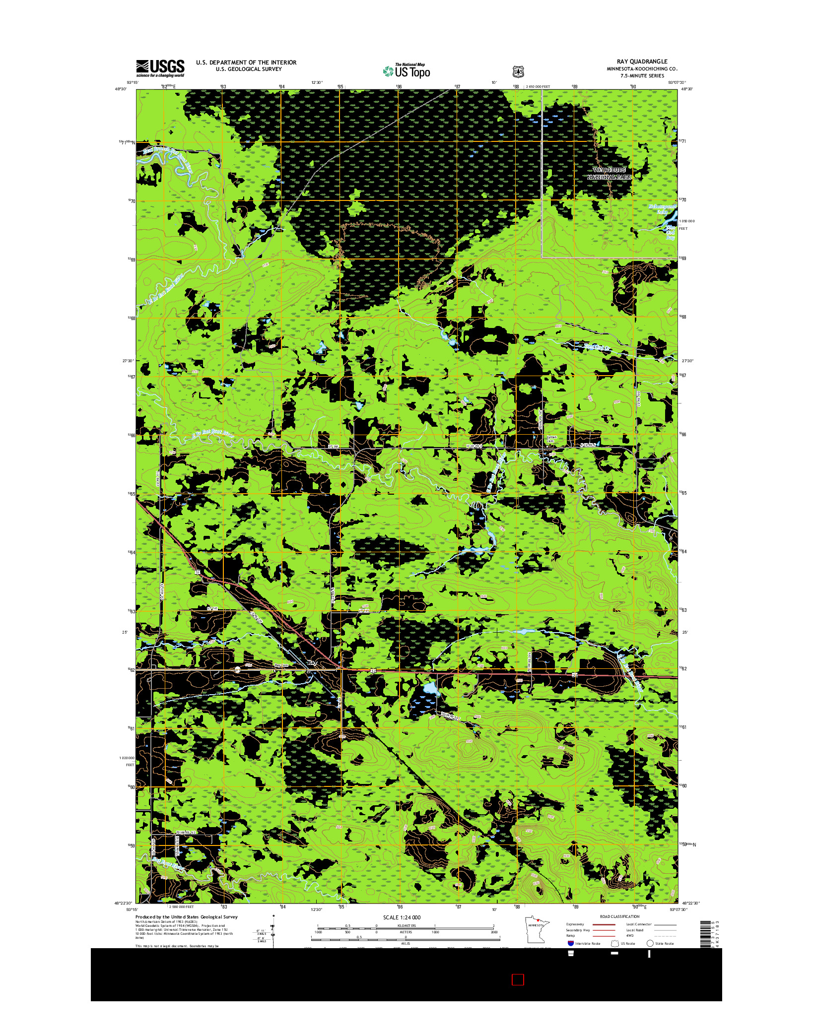 USGS US TOPO 7.5-MINUTE MAP FOR RAY, MN 2016