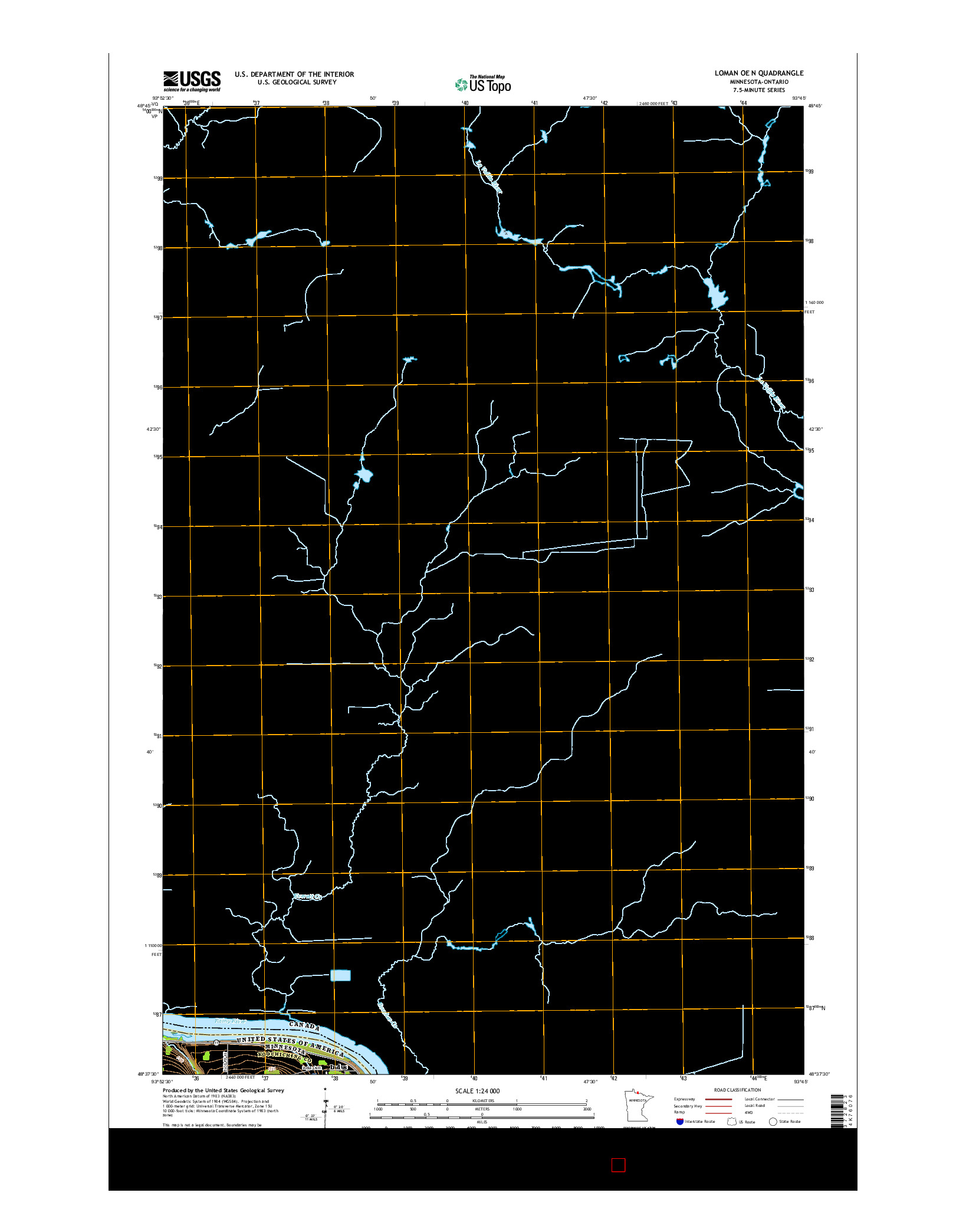 USGS US TOPO 7.5-MINUTE MAP FOR LOMAN OE N, MN-ON 2016