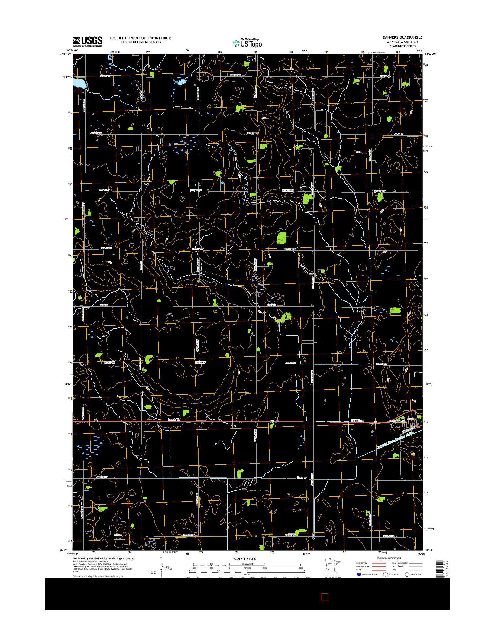 USGS US TOPO 7.5-MINUTE MAP FOR DANVERS, MN 2016