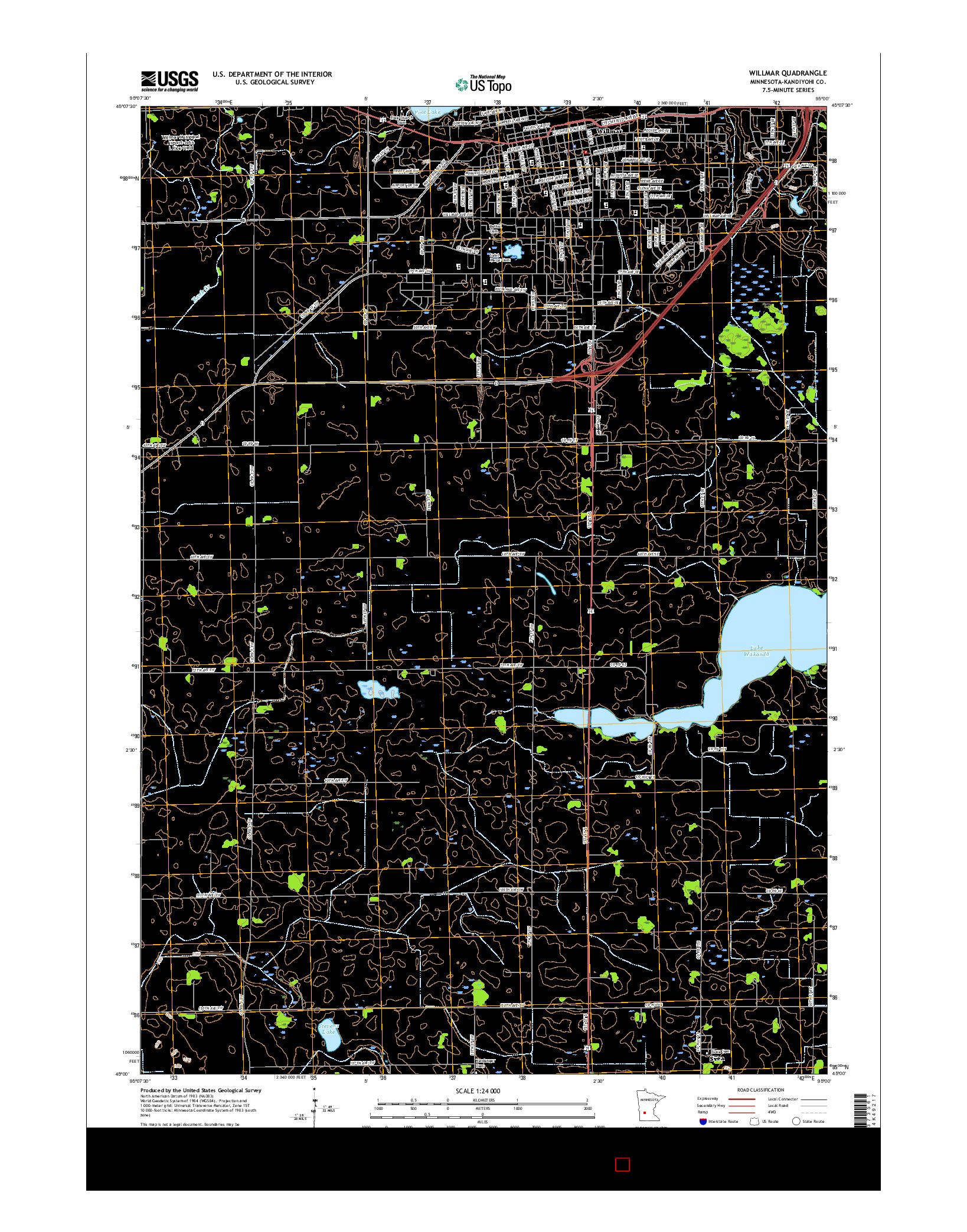 USGS US TOPO 7.5-MINUTE MAP FOR WILLMAR, MN 2016