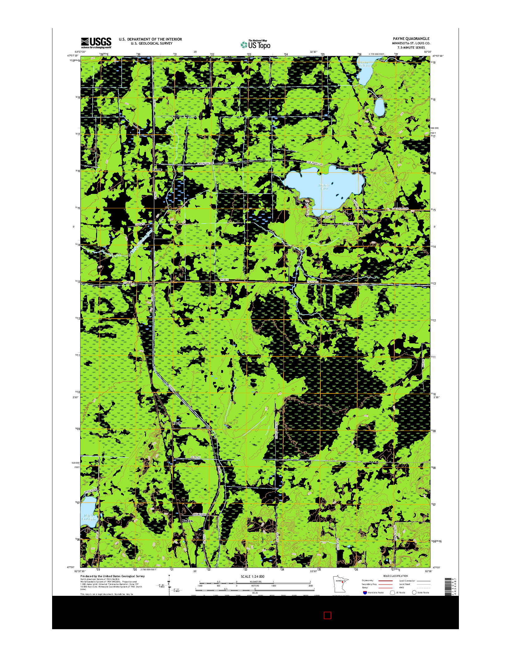 USGS US TOPO 7.5-MINUTE MAP FOR PAYNE, MN 2016