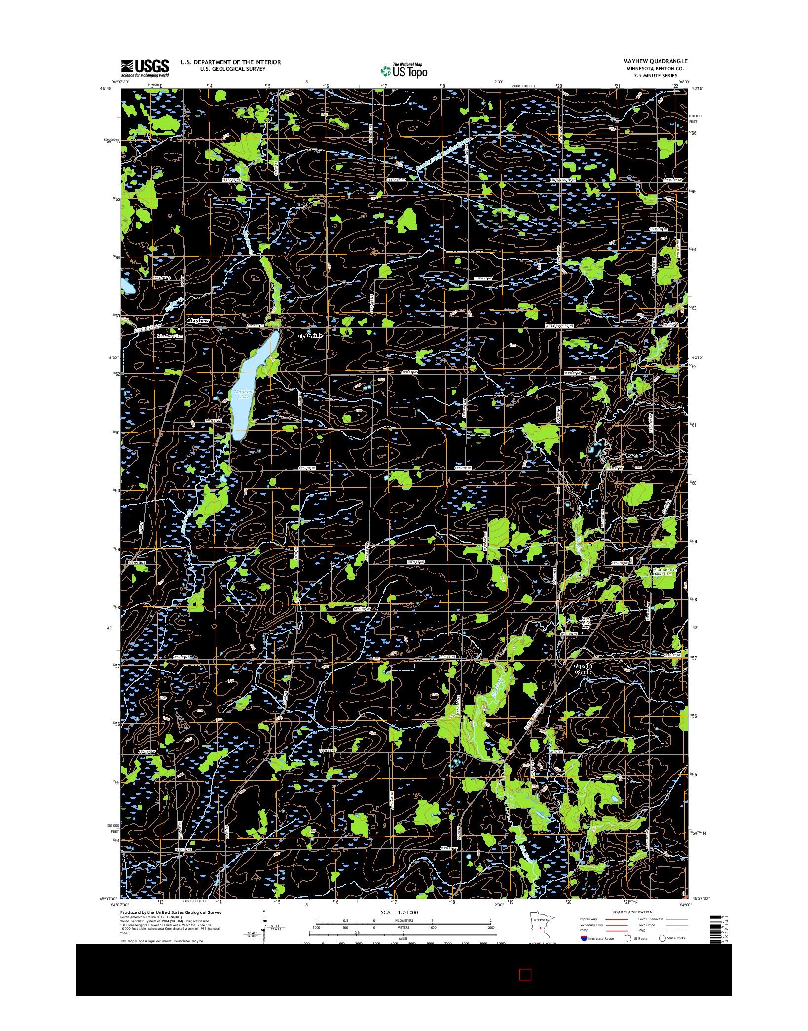 USGS US TOPO 7.5-MINUTE MAP FOR MAYHEW, MN 2016