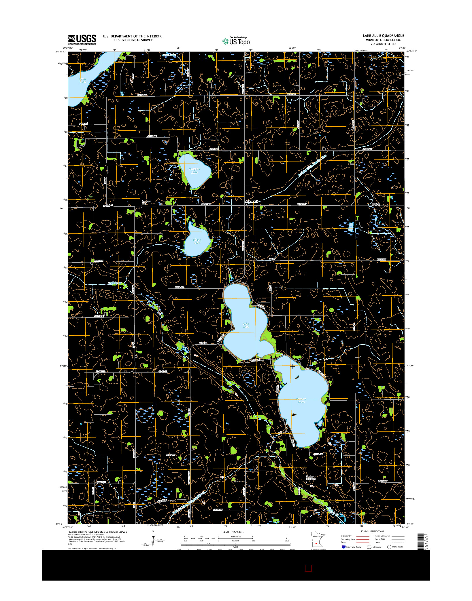 USGS US TOPO 7.5-MINUTE MAP FOR LAKE ALLIE, MN 2016