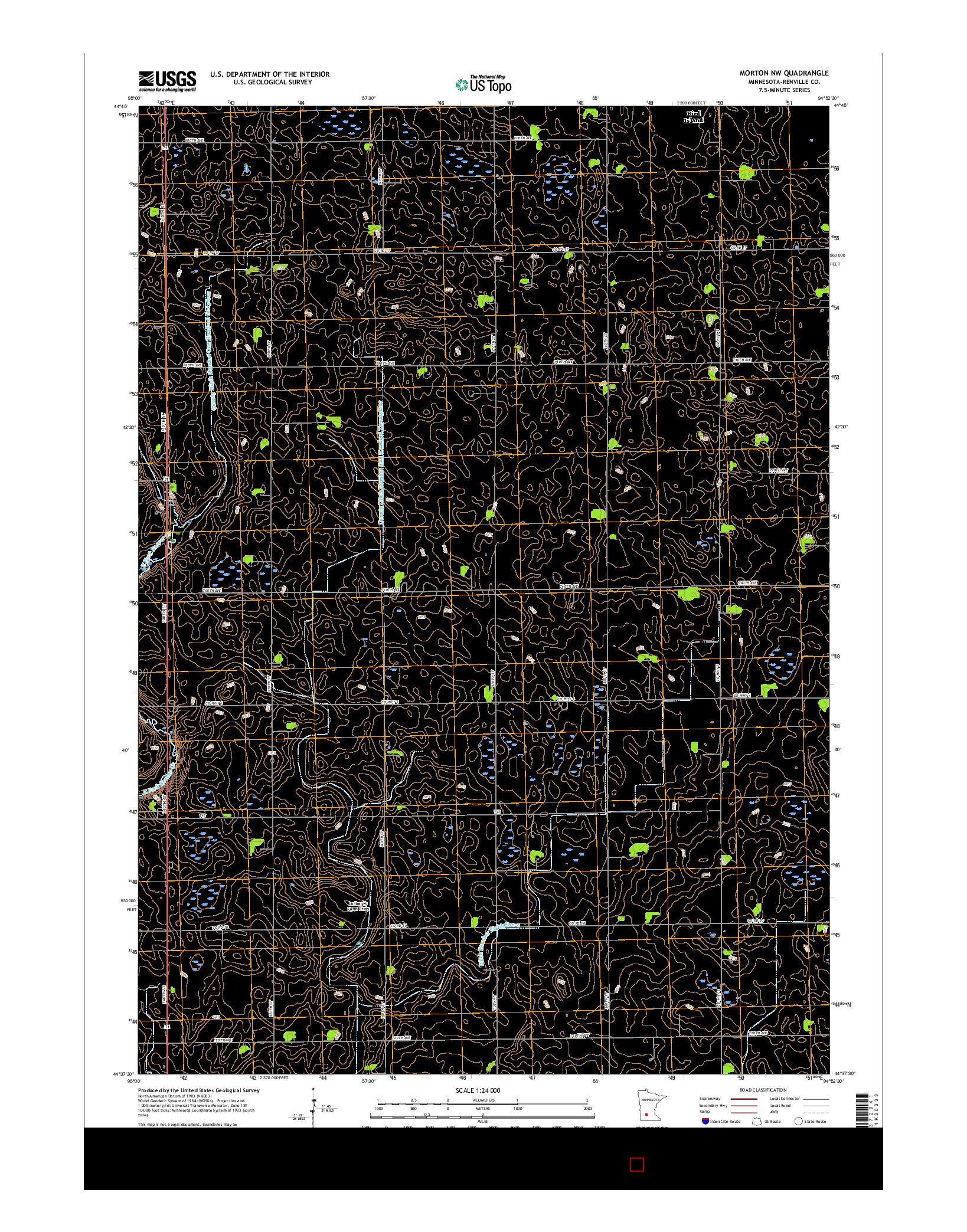 USGS US TOPO 7.5-MINUTE MAP FOR MORTON NW, MN 2016