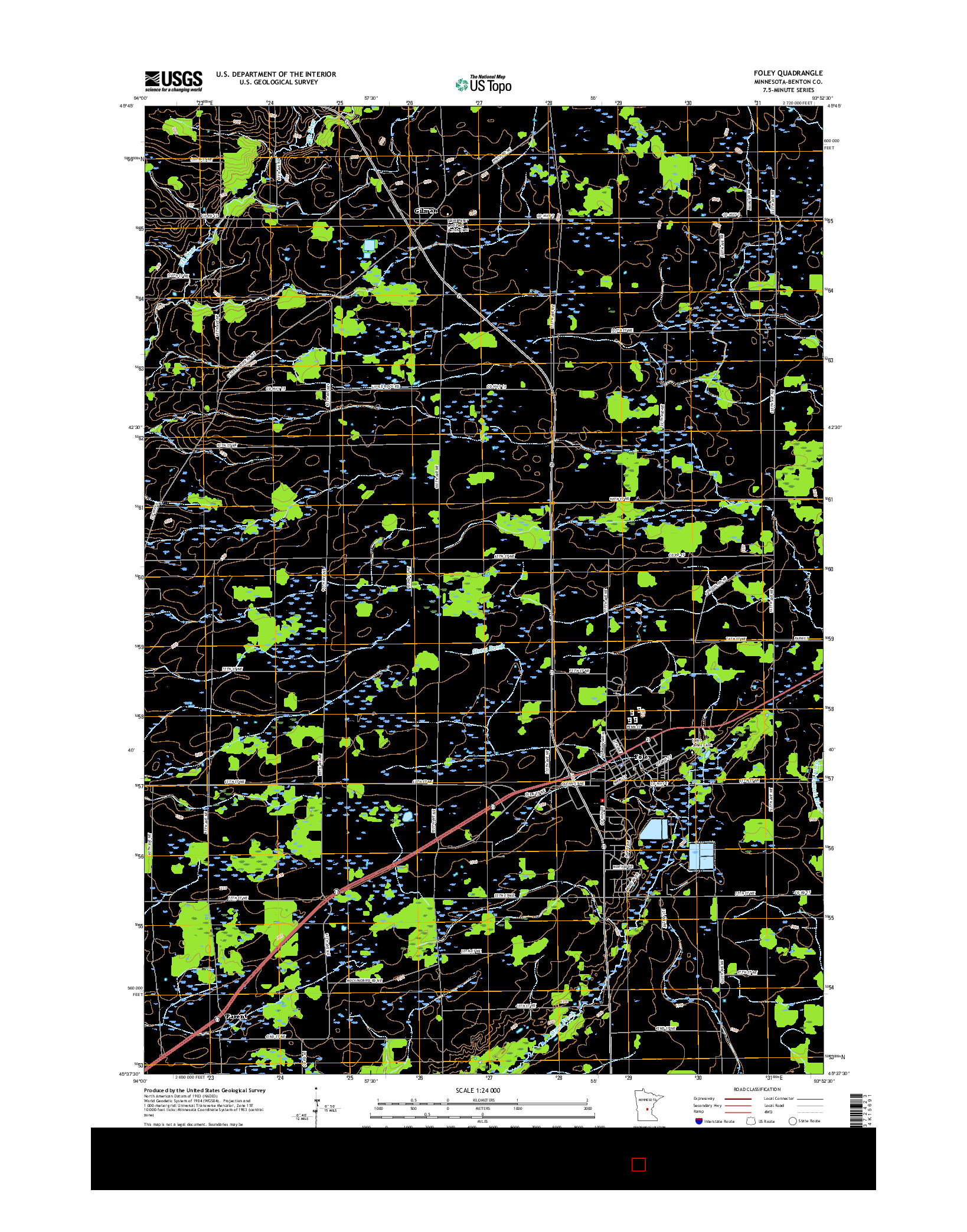 USGS US TOPO 7.5-MINUTE MAP FOR FOLEY, MN 2016