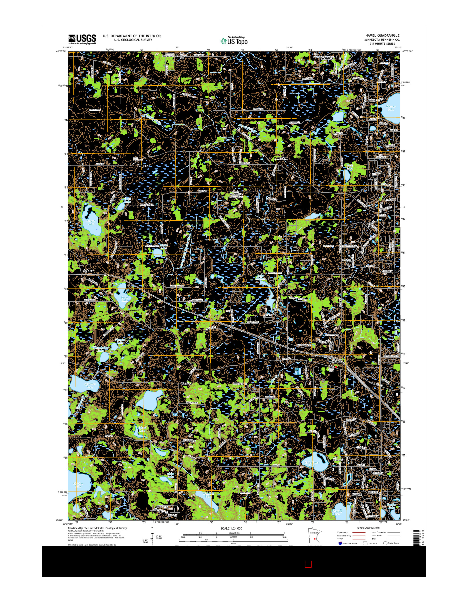 USGS US TOPO 7.5-MINUTE MAP FOR HAMEL, MN 2016