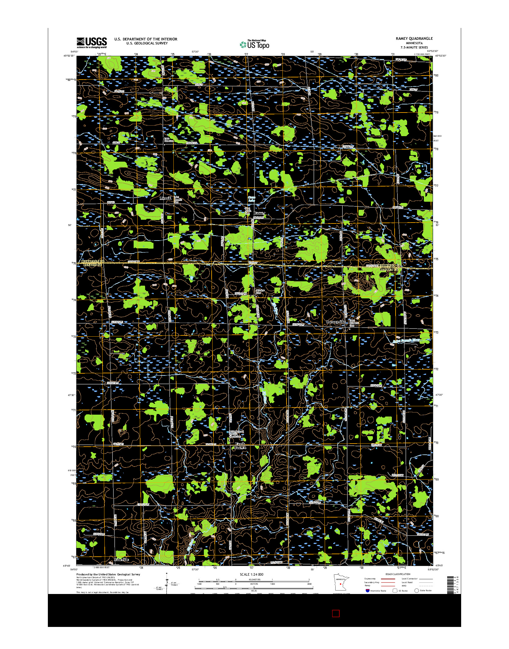 USGS US TOPO 7.5-MINUTE MAP FOR RAMEY, MN 2016