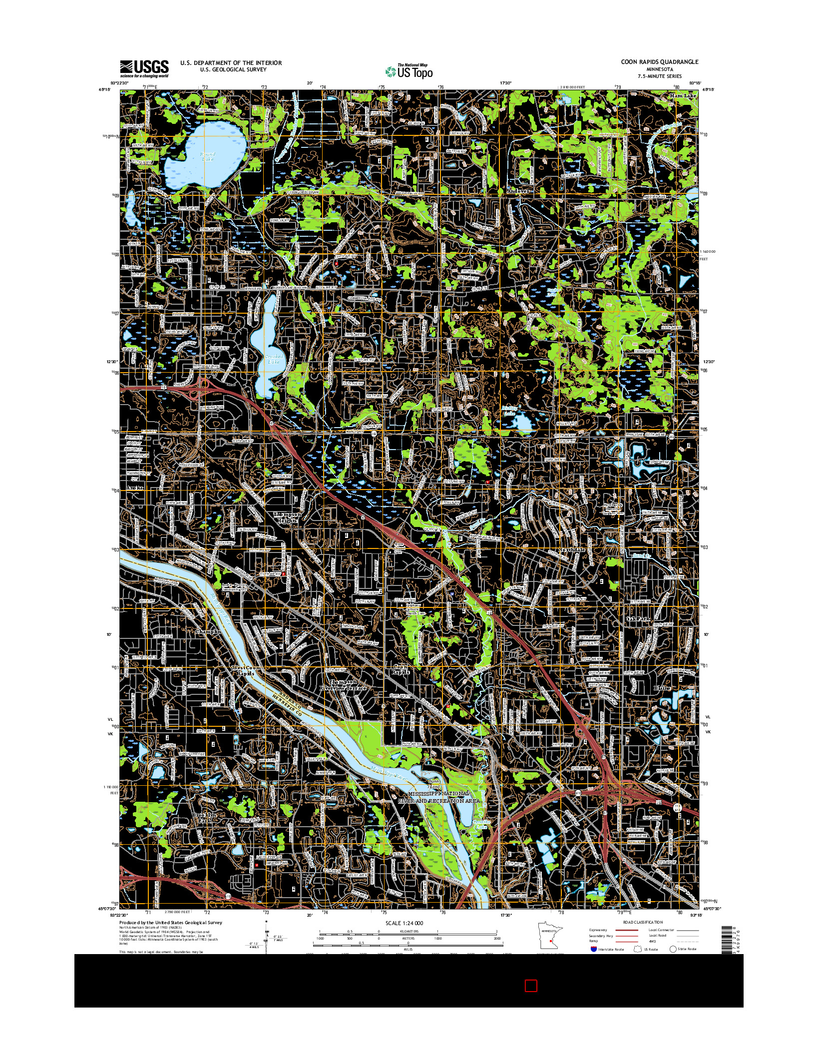 USGS US TOPO 7.5-MINUTE MAP FOR COON RAPIDS, MN 2016