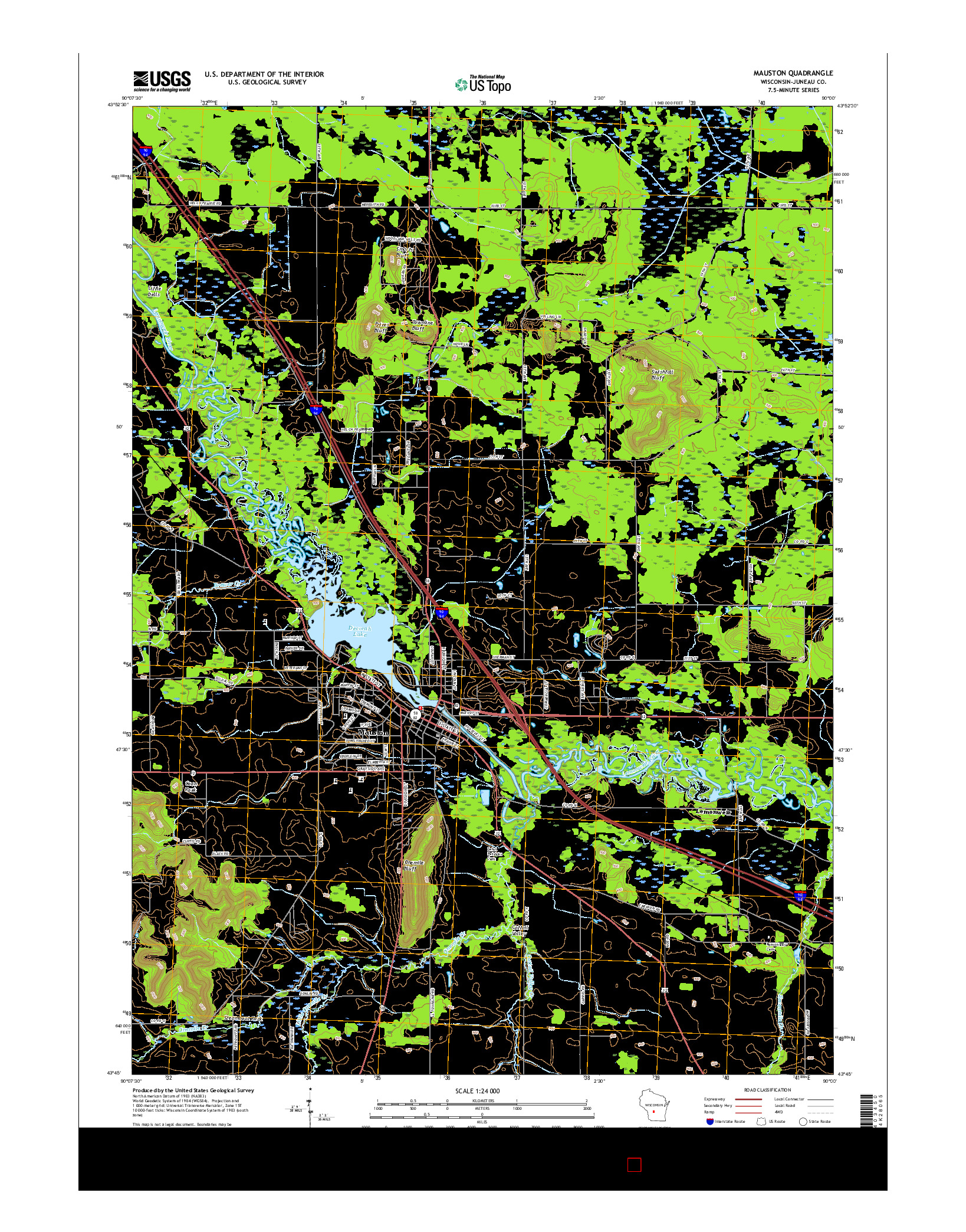 USGS US TOPO 7.5-MINUTE MAP FOR MAUSTON, WI 2016