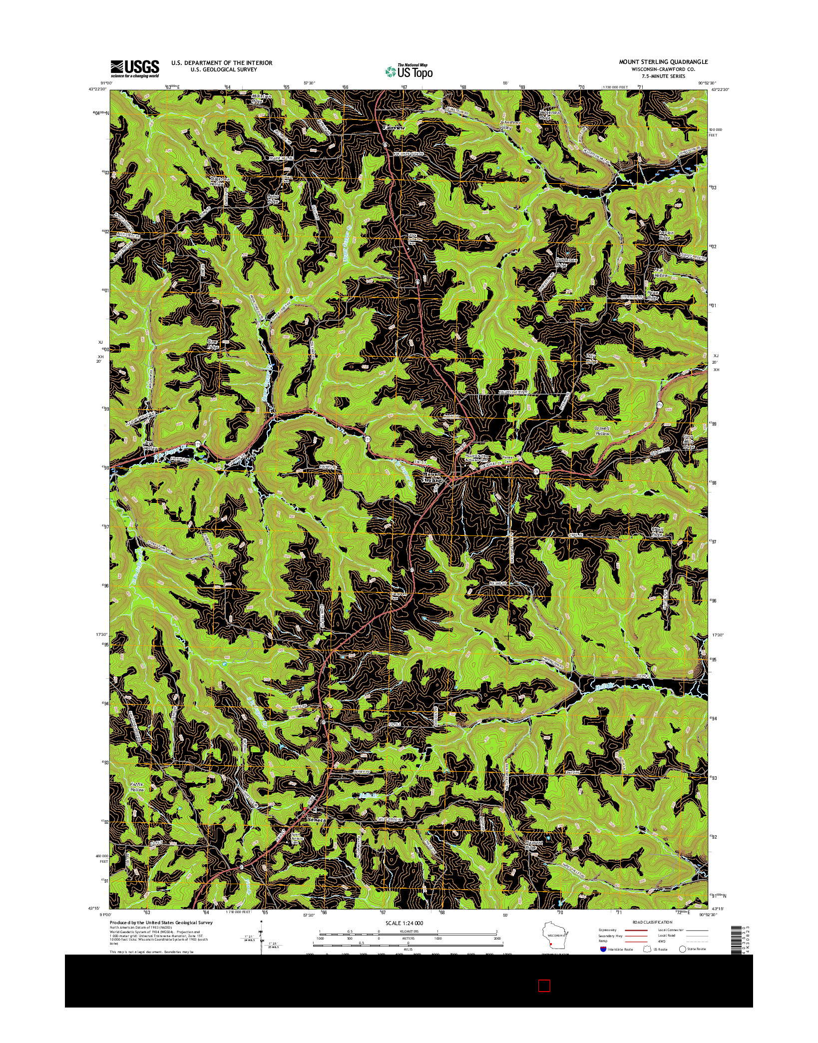 USGS US TOPO 7.5-MINUTE MAP FOR MOUNT STERLING, WI 2016