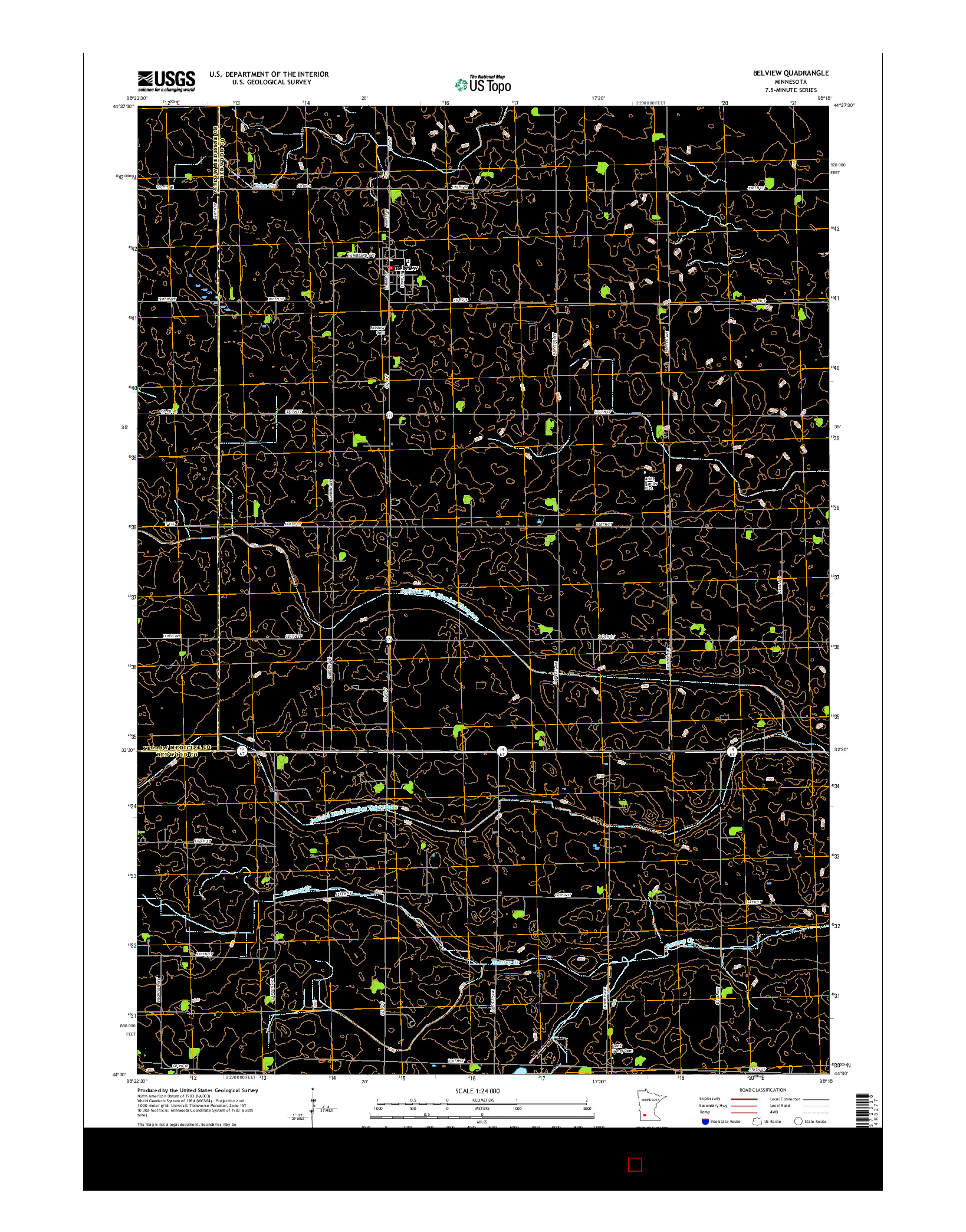 USGS US TOPO 7.5-MINUTE MAP FOR BELVIEW, MN 2016