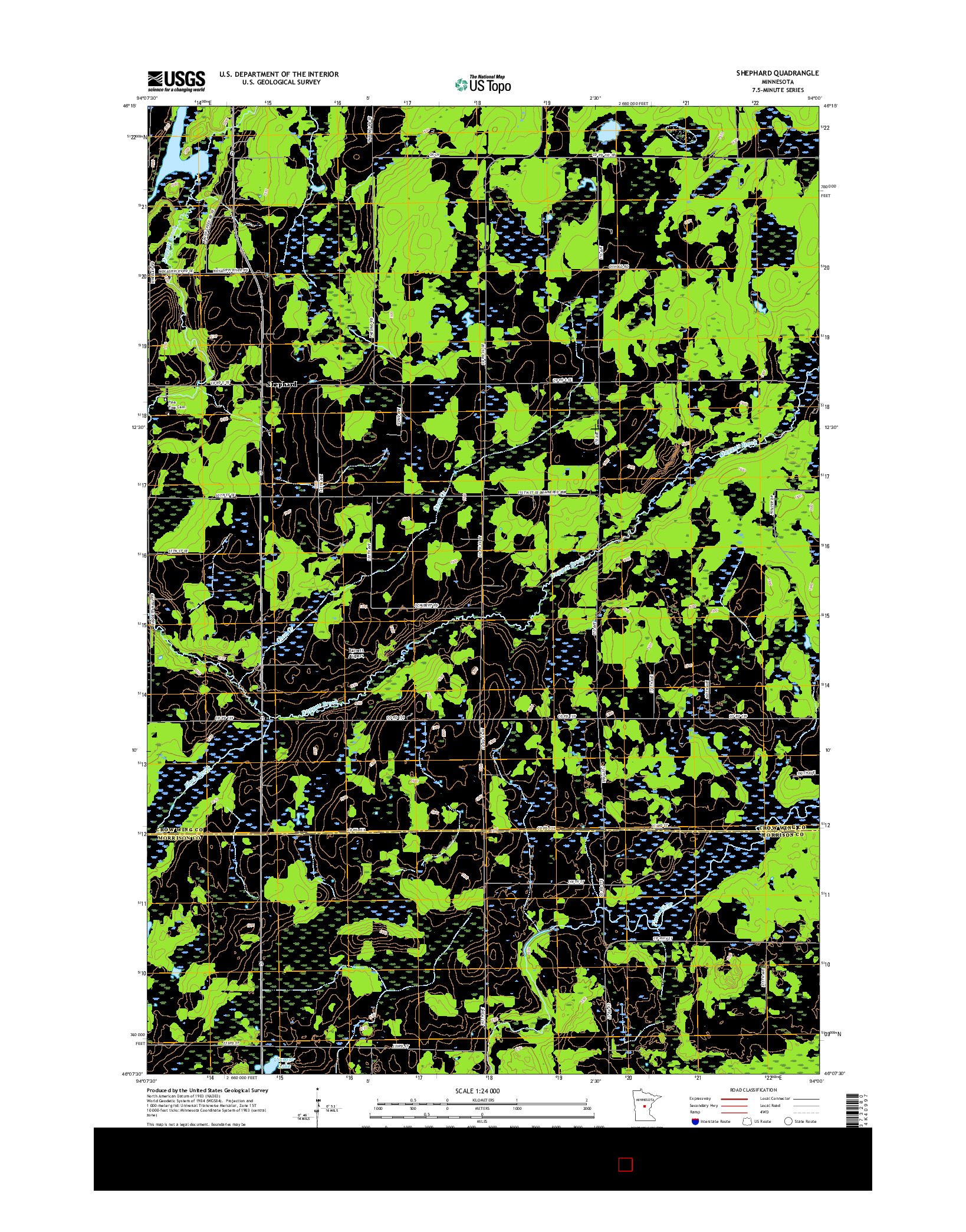 USGS US TOPO 7.5-MINUTE MAP FOR SHEPHARD, MN 2016