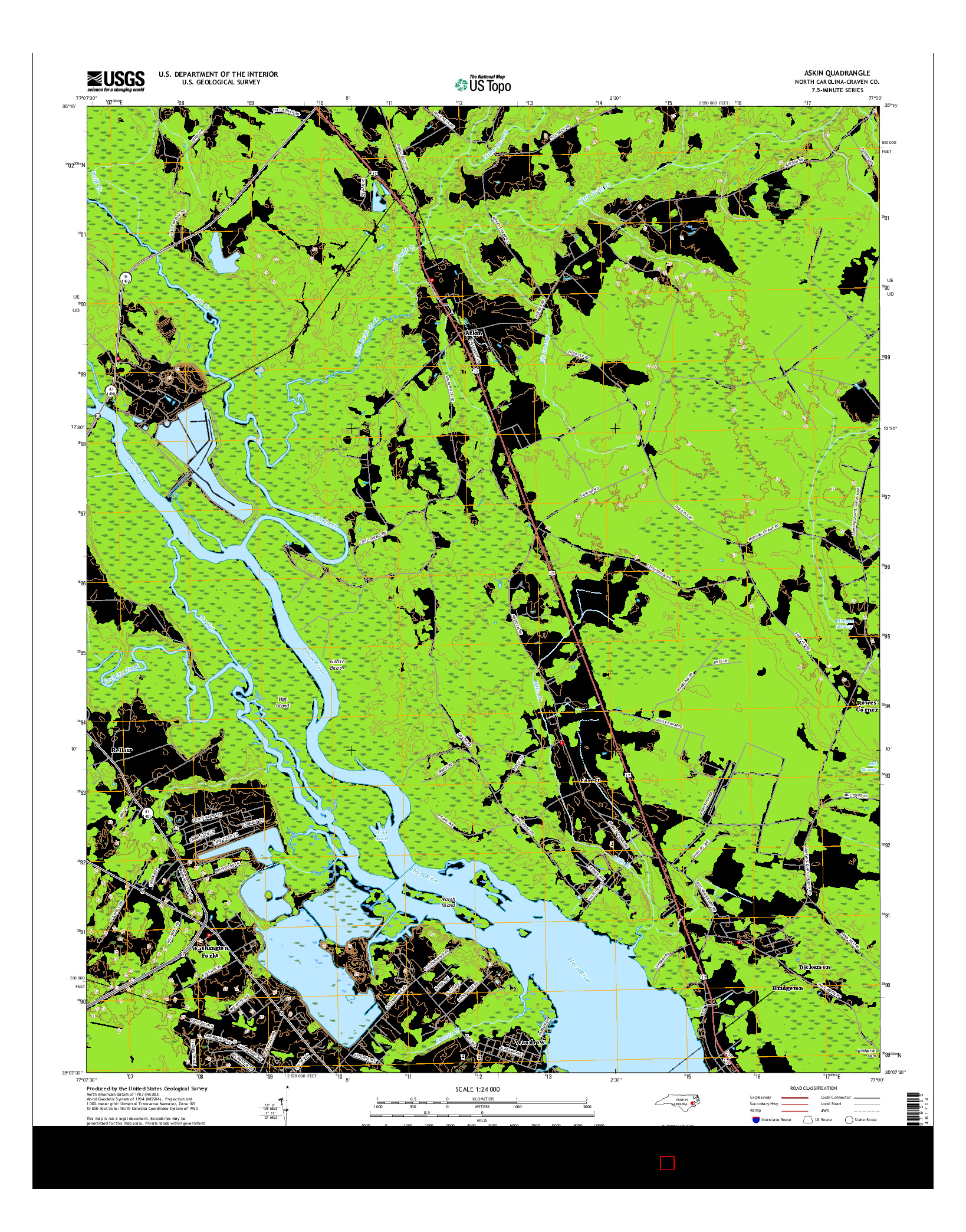 USGS US TOPO 7.5-MINUTE MAP FOR ASKIN, NC 2016