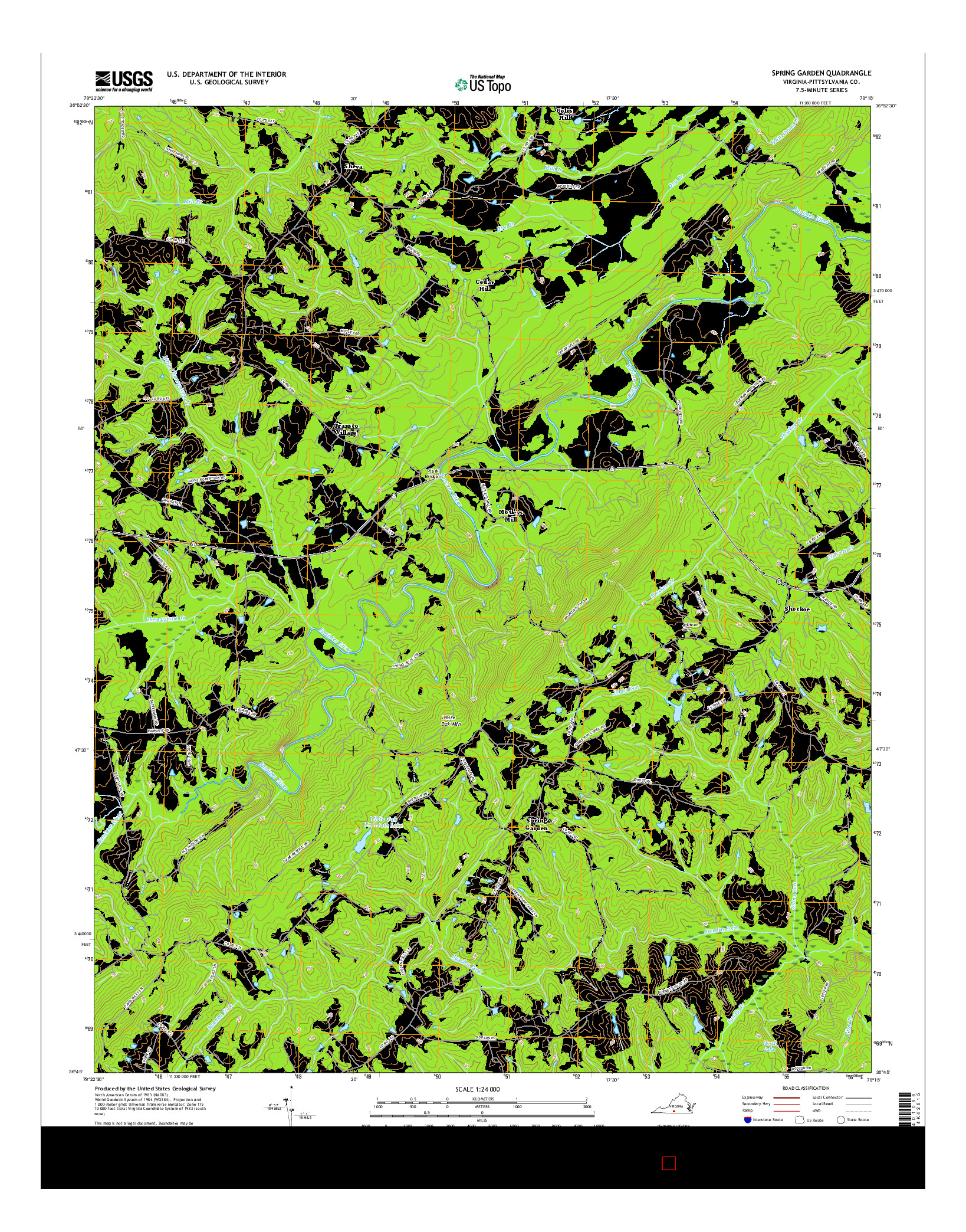 USGS US TOPO 7.5-MINUTE MAP FOR SPRING GARDEN, VA 2016