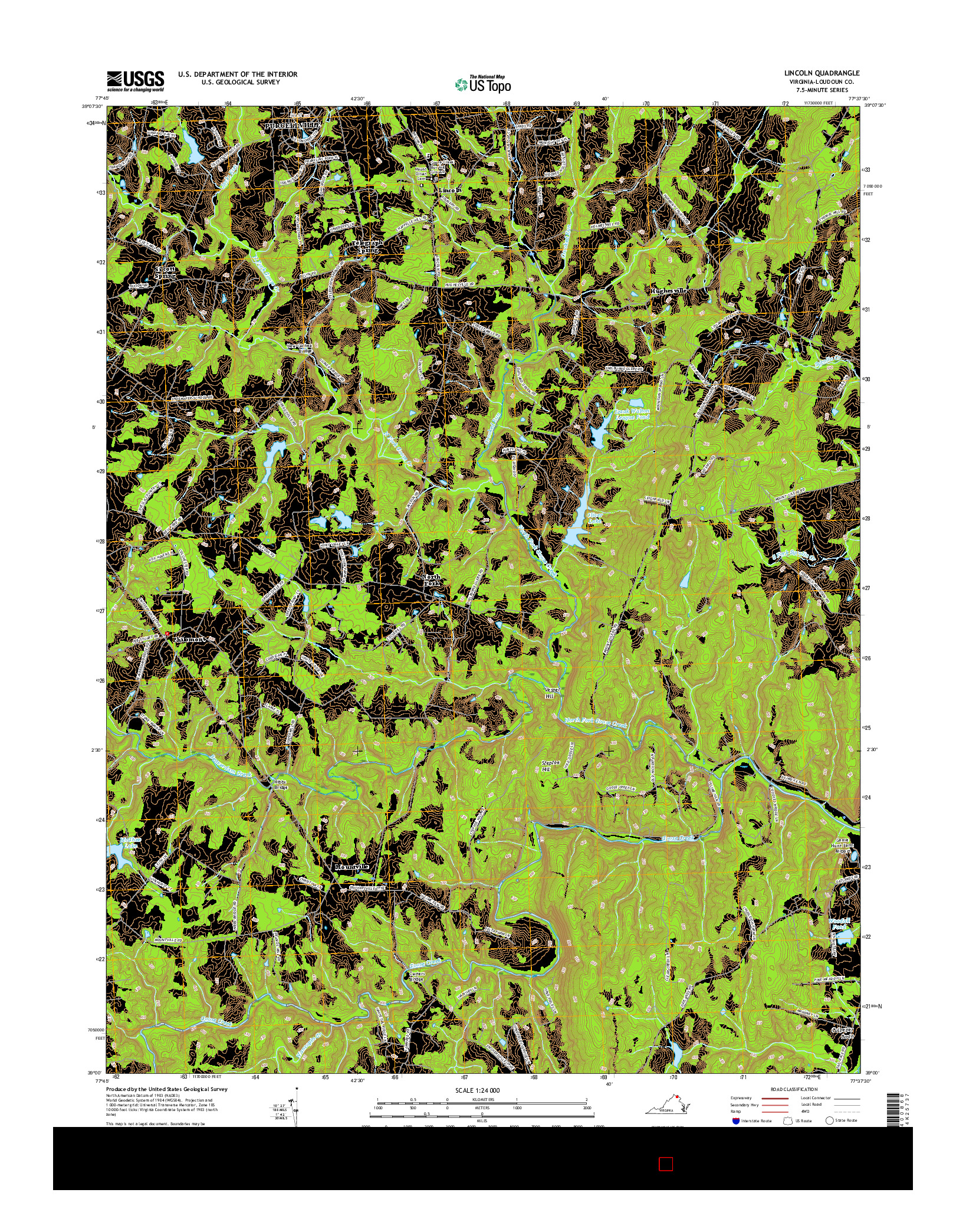 USGS US TOPO 7.5-MINUTE MAP FOR LINCOLN, VA 2016