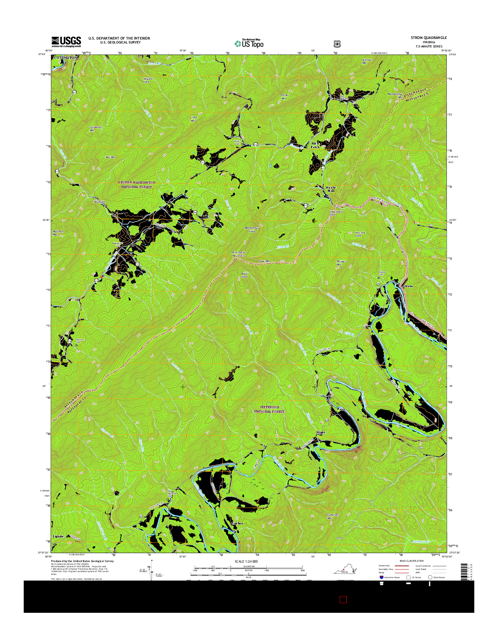 USGS US TOPO 7.5-MINUTE MAP FOR STROM, VA 2016