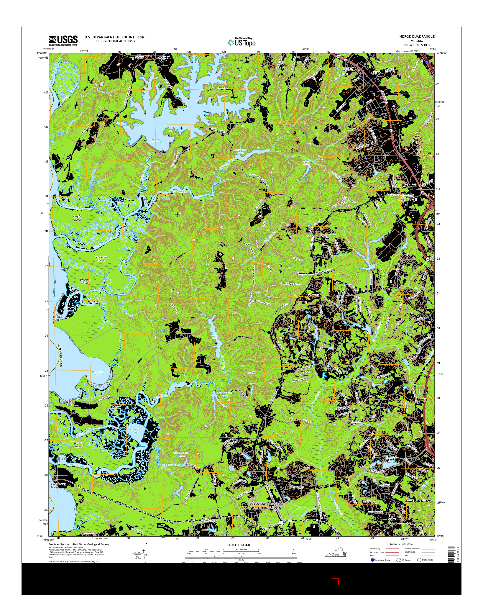 USGS US TOPO 7.5-MINUTE MAP FOR NORGE, VA 2016