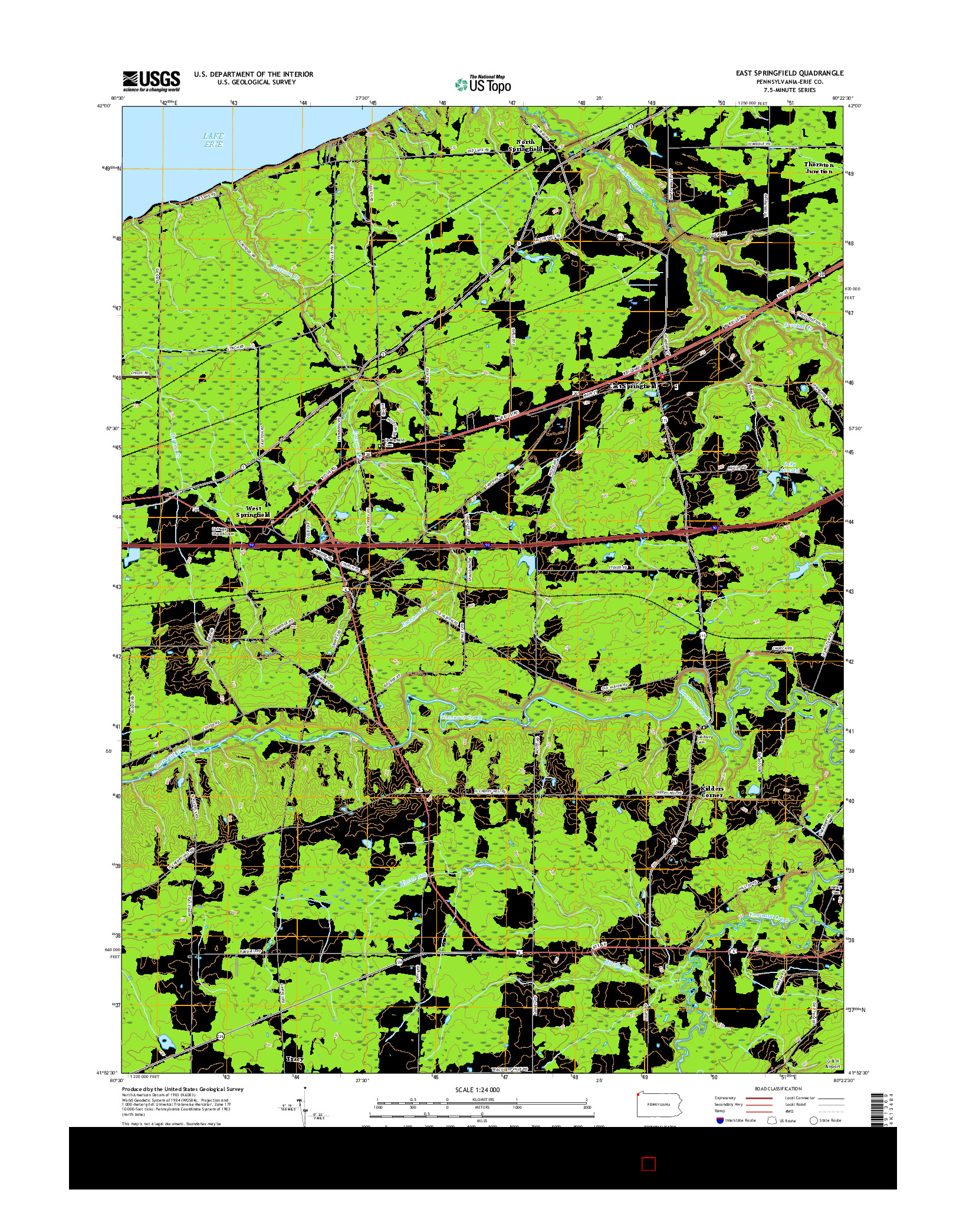 USGS US TOPO 7.5-MINUTE MAP FOR EAST SPRINGFIELD, PA 2016