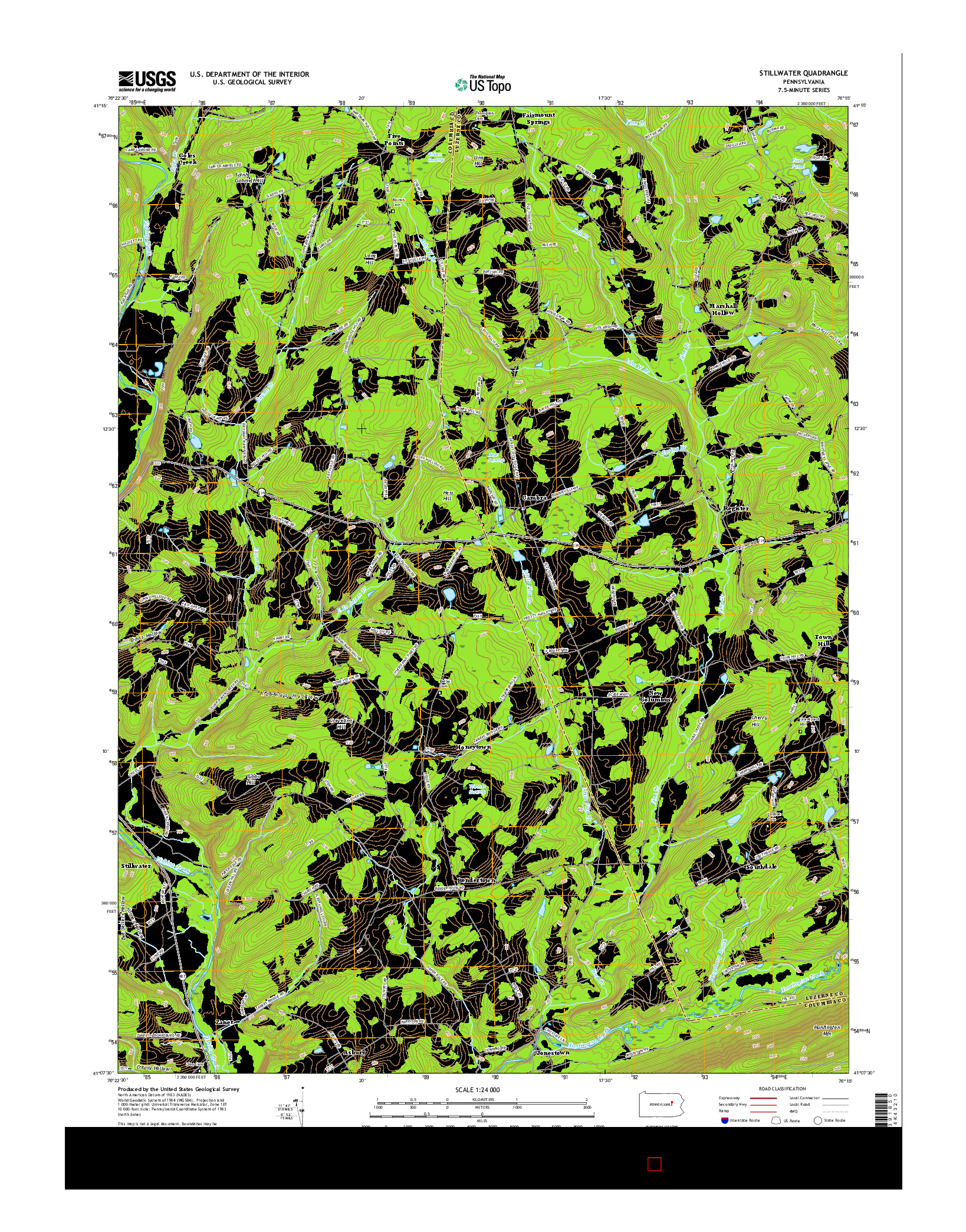 USGS US TOPO 7.5-MINUTE MAP FOR STILLWATER, PA 2016