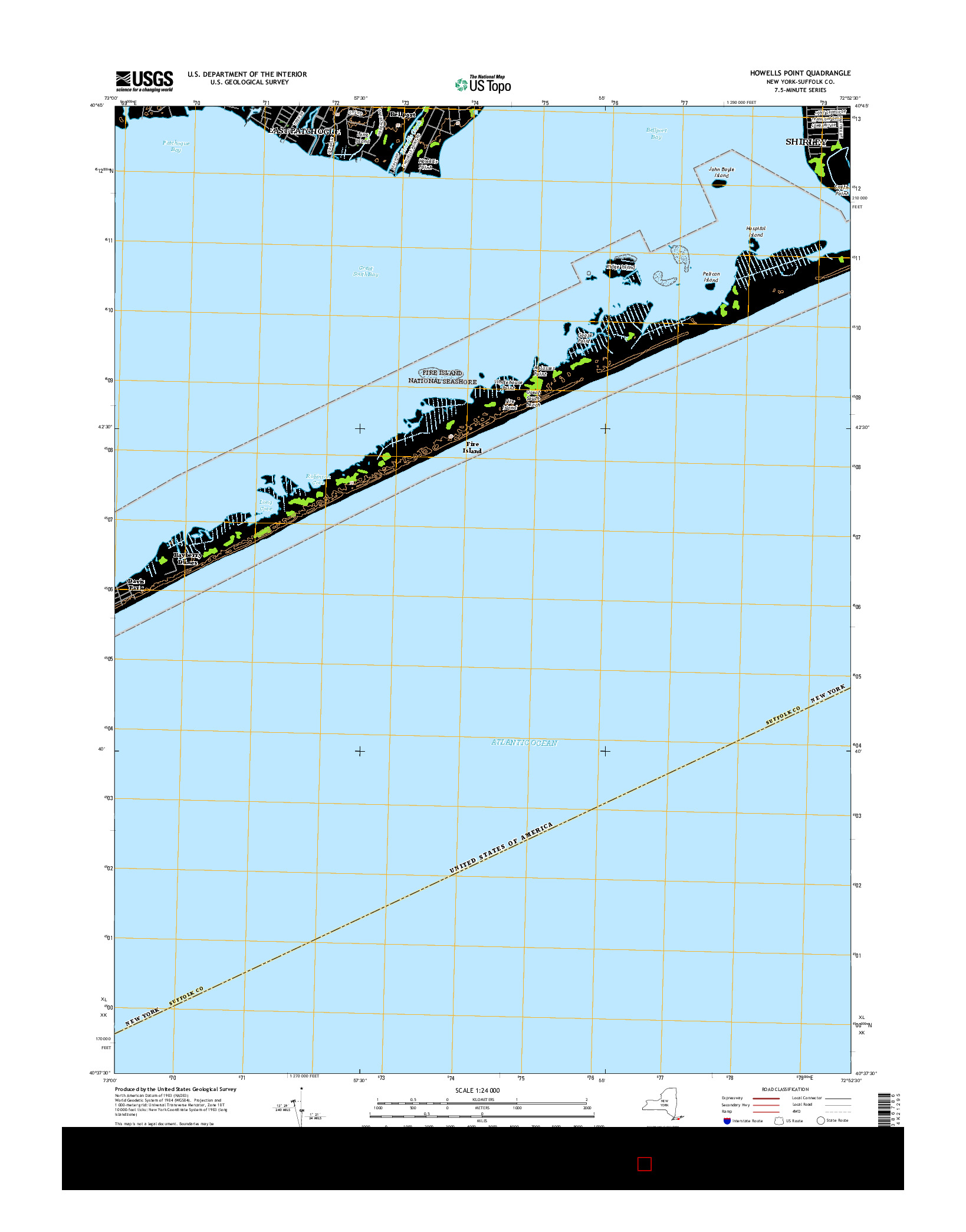 USGS US TOPO 7.5-MINUTE MAP FOR HOWELLS POINT, NY 2016