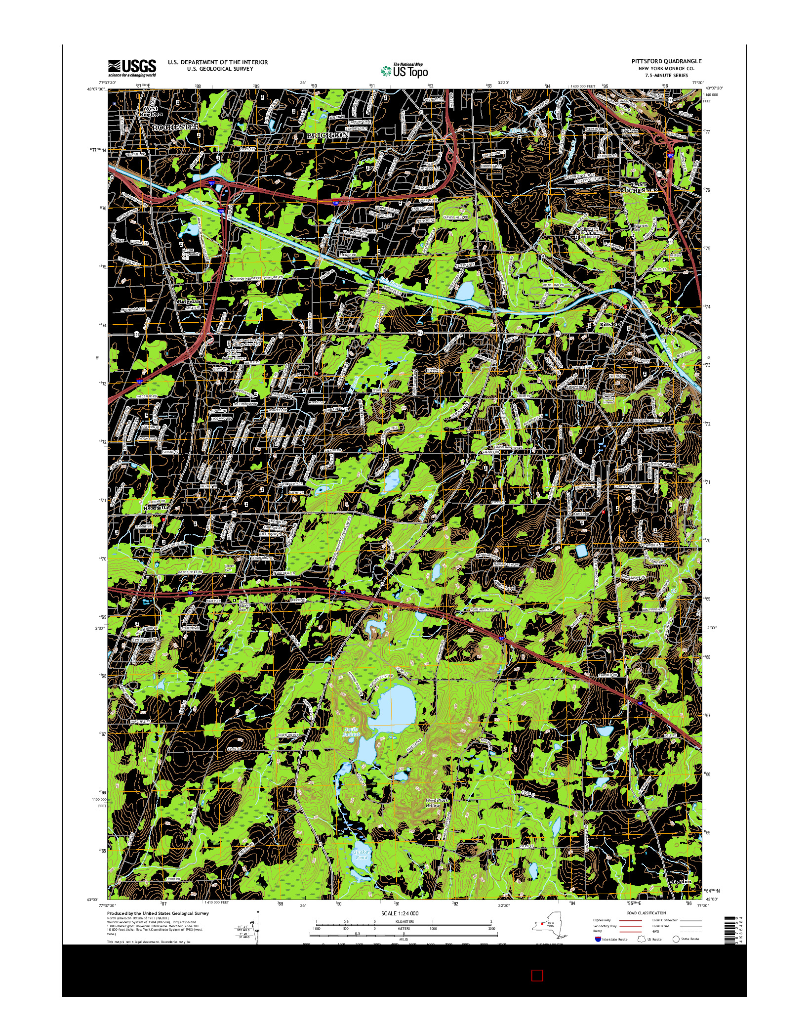 USGS US TOPO 7.5-MINUTE MAP FOR PITTSFORD, NY 2016