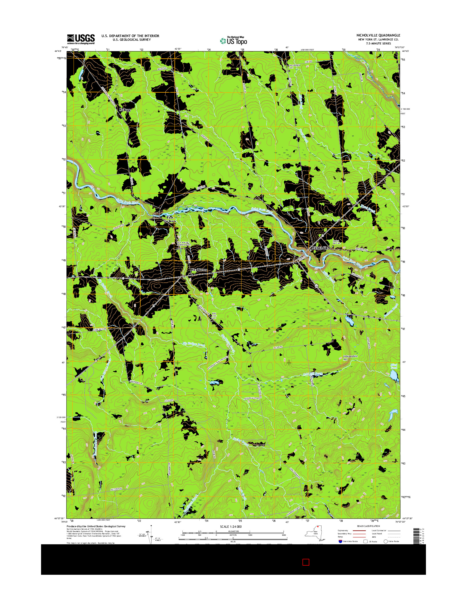 USGS US TOPO 7.5-MINUTE MAP FOR NICHOLVILLE, NY 2016