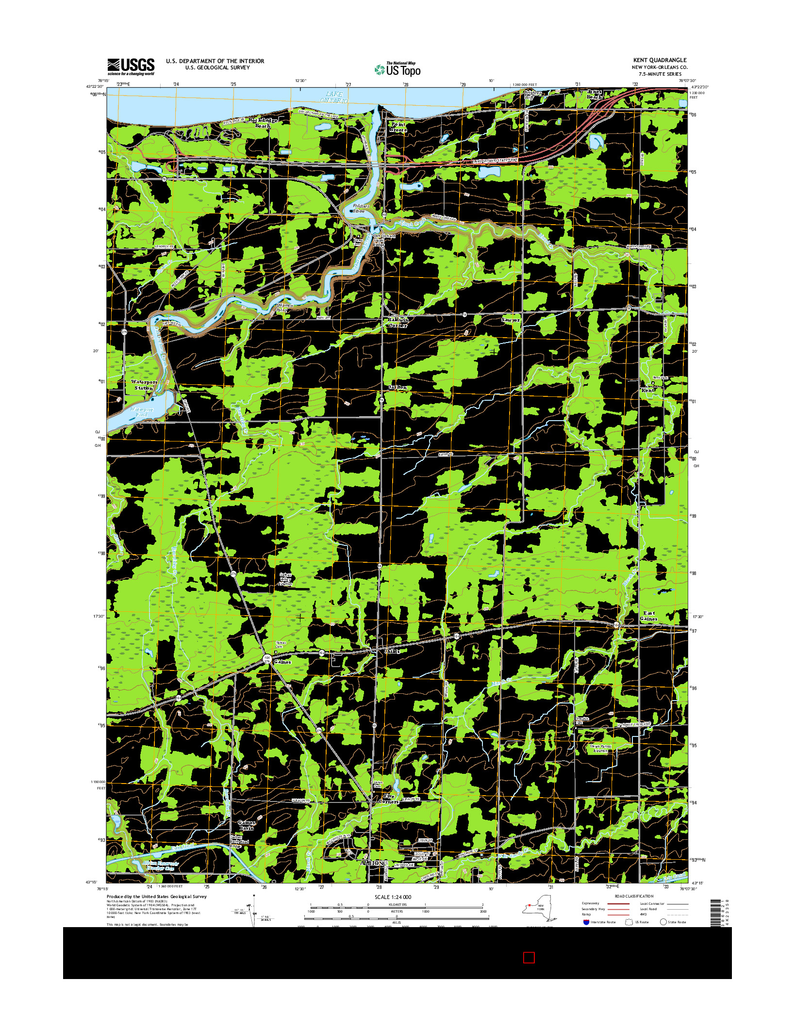 USGS US TOPO 7.5-MINUTE MAP FOR KENT, NY 2016