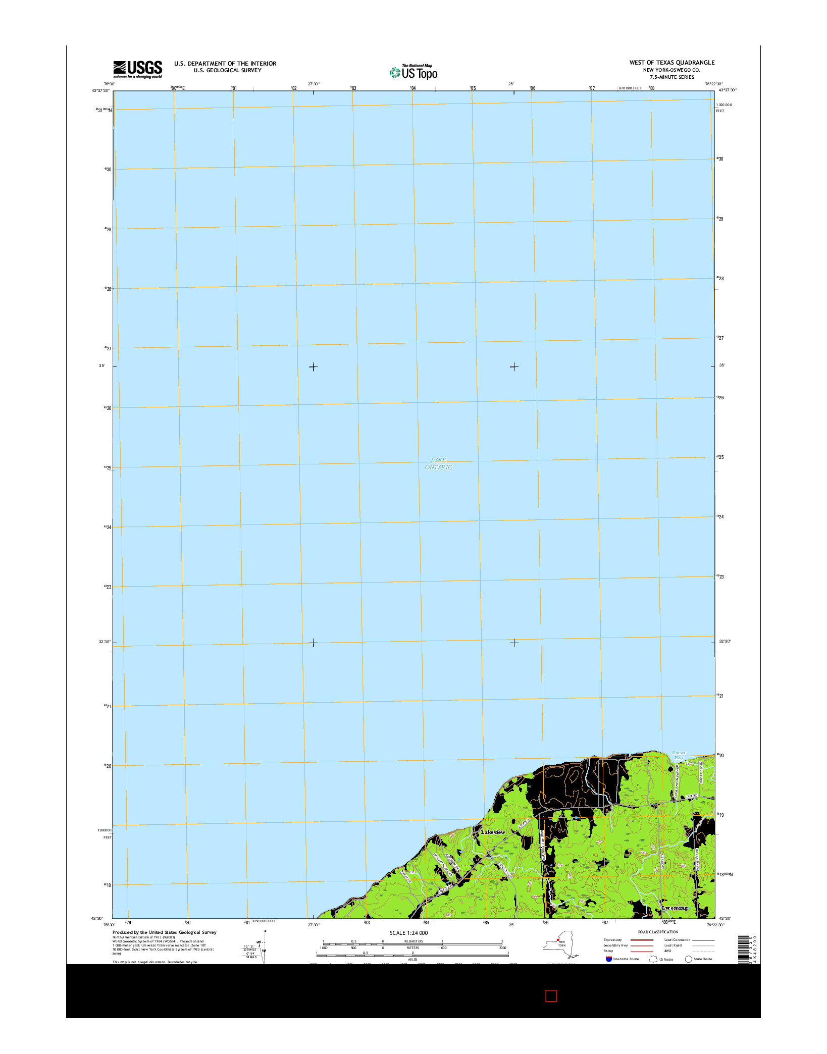 USGS US TOPO 7.5-MINUTE MAP FOR WEST OF TEXAS, NY 2016