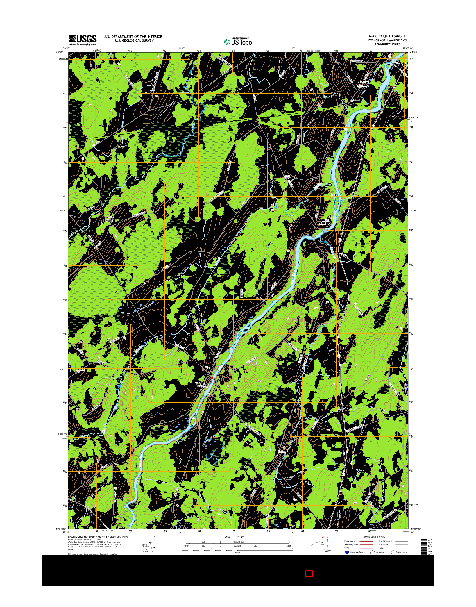 USGS US TOPO 7.5-MINUTE MAP FOR MORLEY, NY 2016