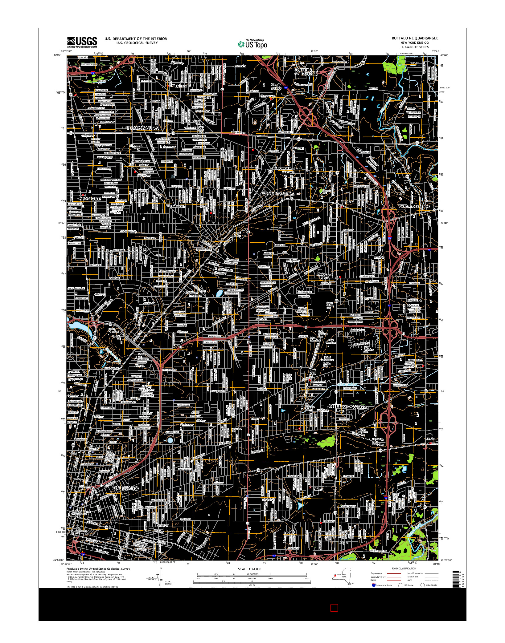 USGS US TOPO 7.5-MINUTE MAP FOR BUFFALO NE, NY 2016