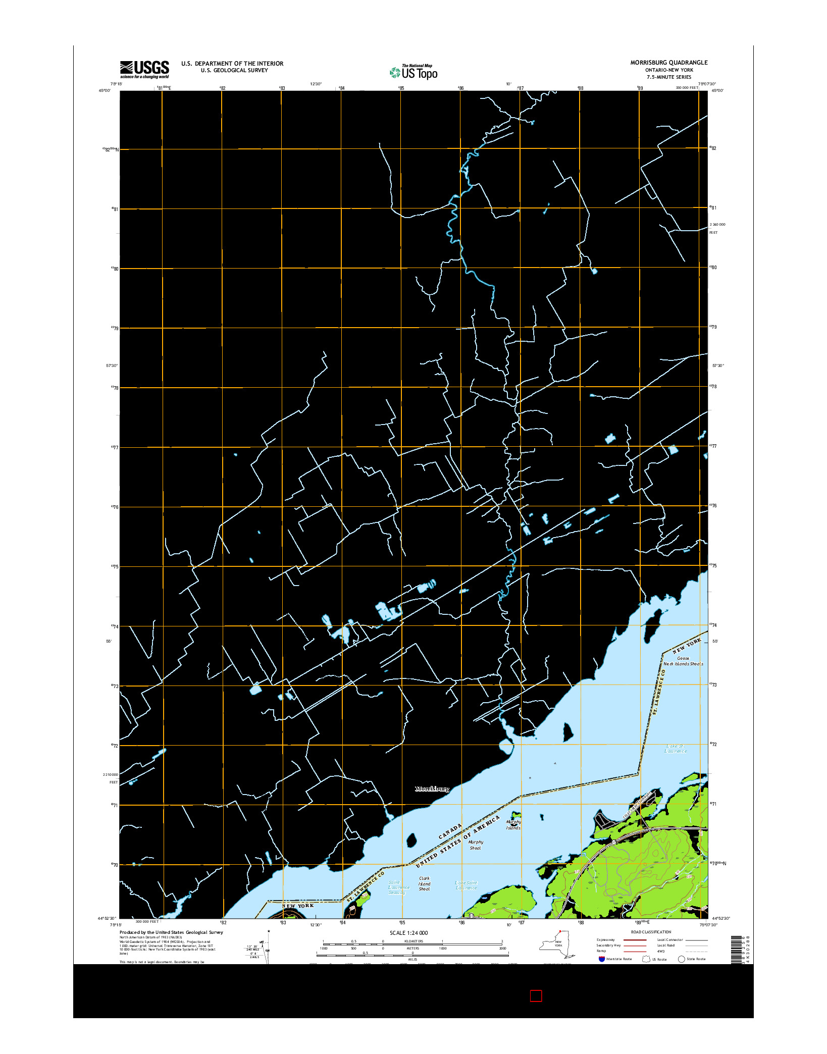 USGS US TOPO 7.5-MINUTE MAP FOR MORRISBURG, ON-NY 2016