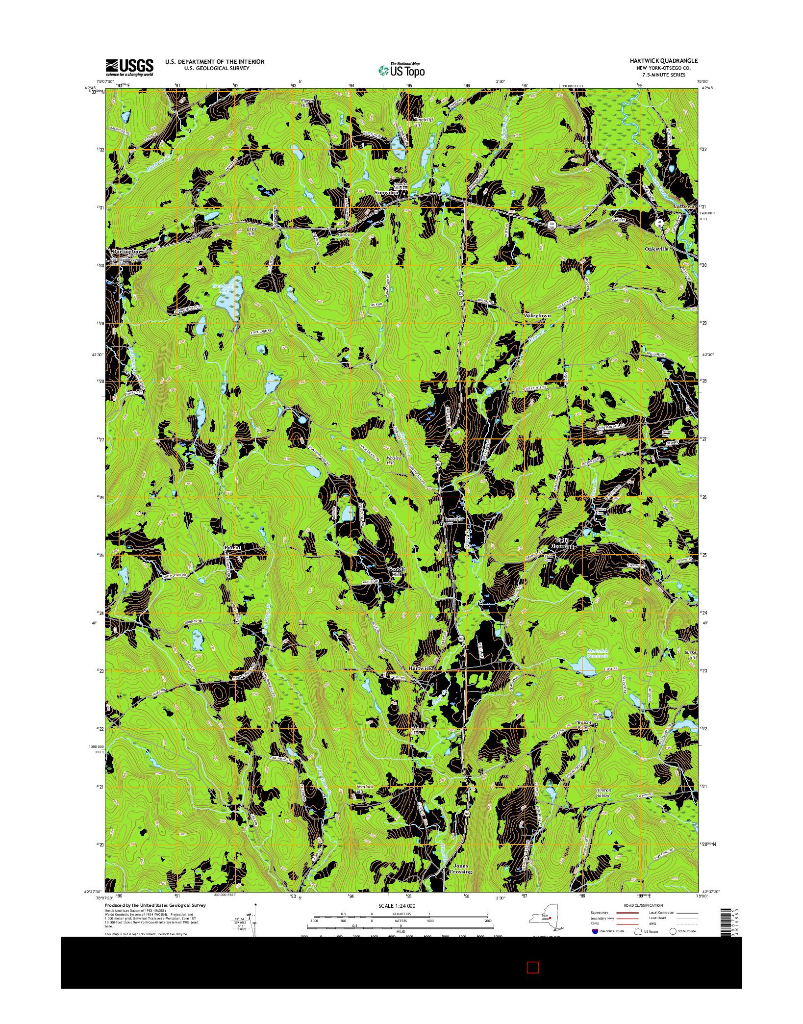 USGS US TOPO 7.5-MINUTE MAP FOR HARTWICK, NY 2016