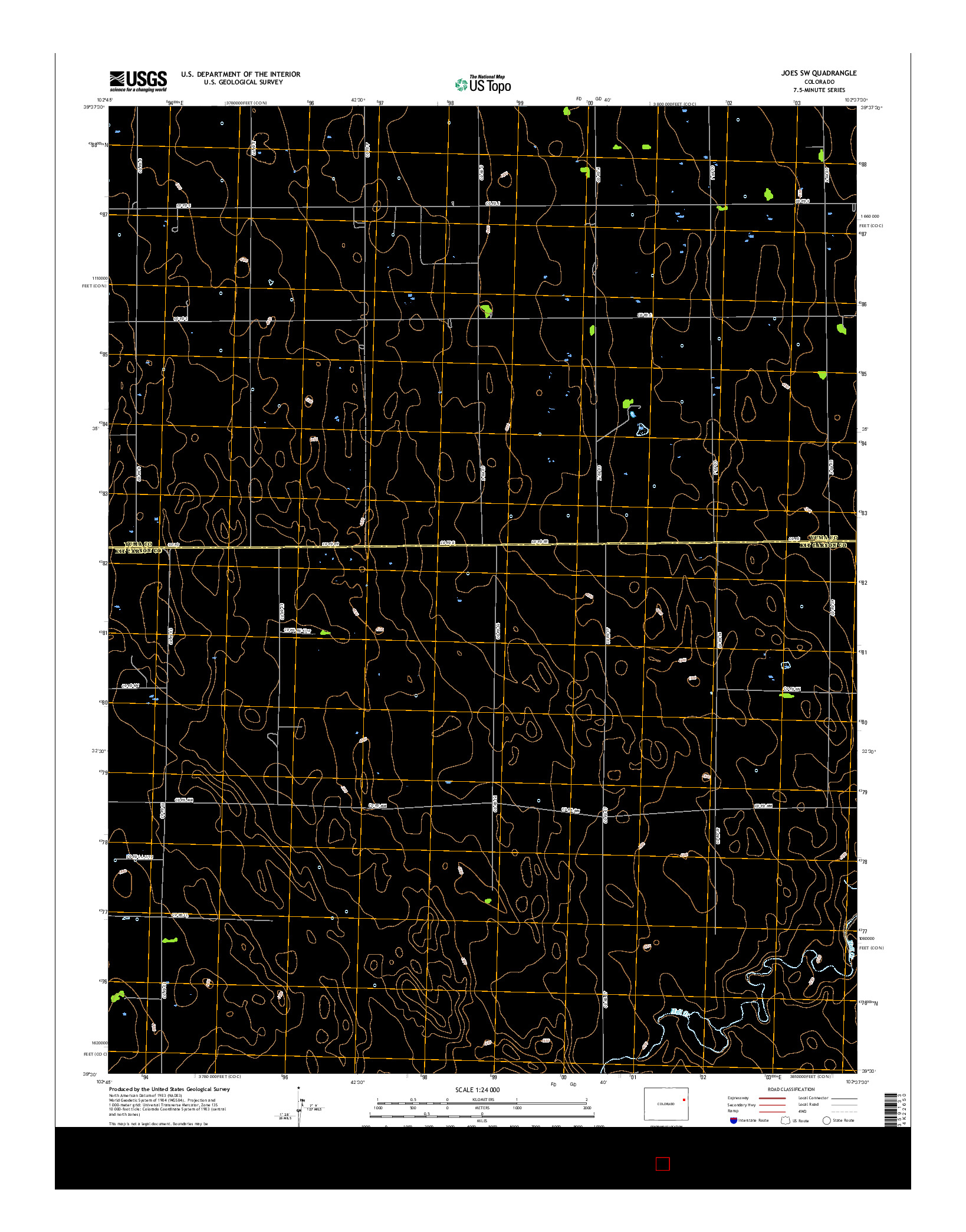 USGS US TOPO 7.5-MINUTE MAP FOR JOES SW, CO 2016