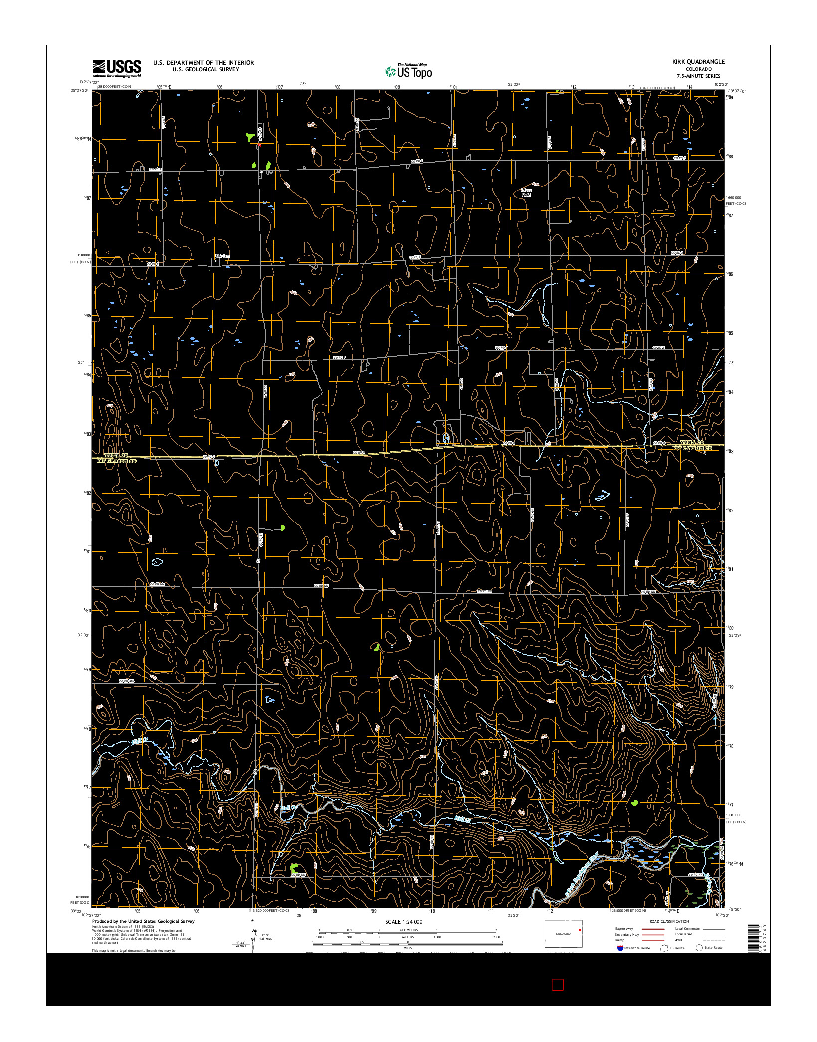 USGS US TOPO 7.5-MINUTE MAP FOR KIRK, CO 2016