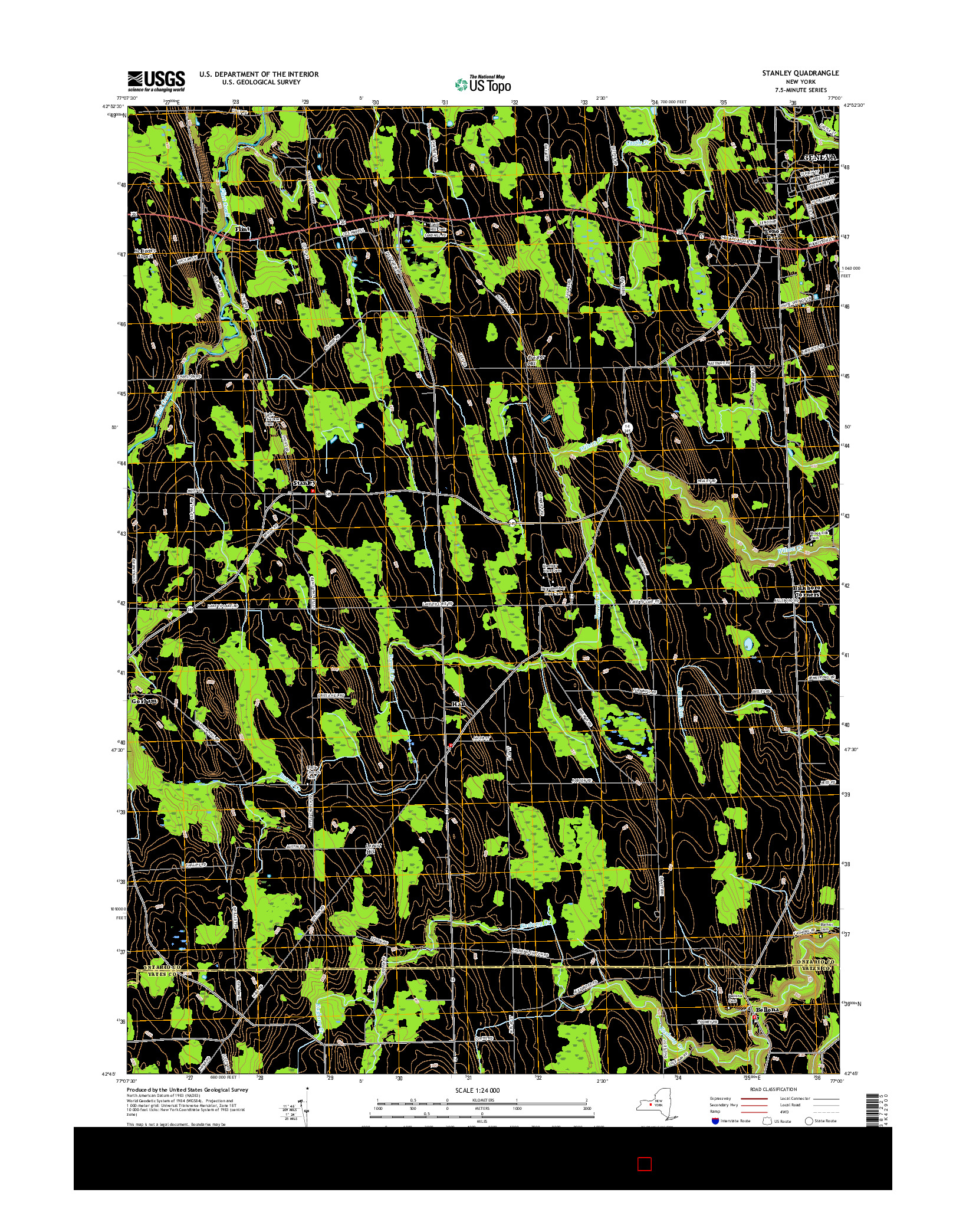 USGS US TOPO 7.5-MINUTE MAP FOR STANLEY, NY 2016