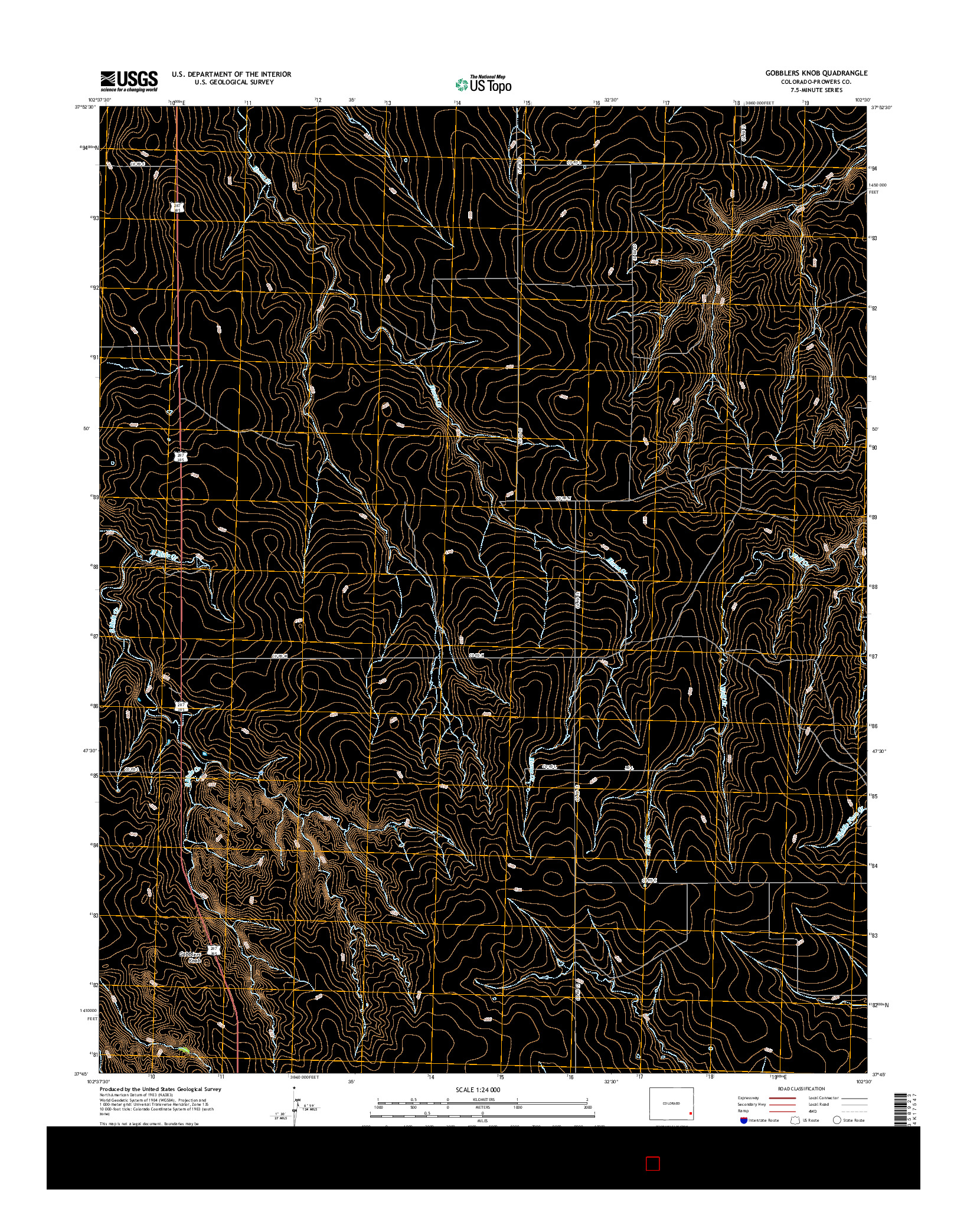 USGS US TOPO 7.5-MINUTE MAP FOR GOBBLERS KNOB, CO 2016