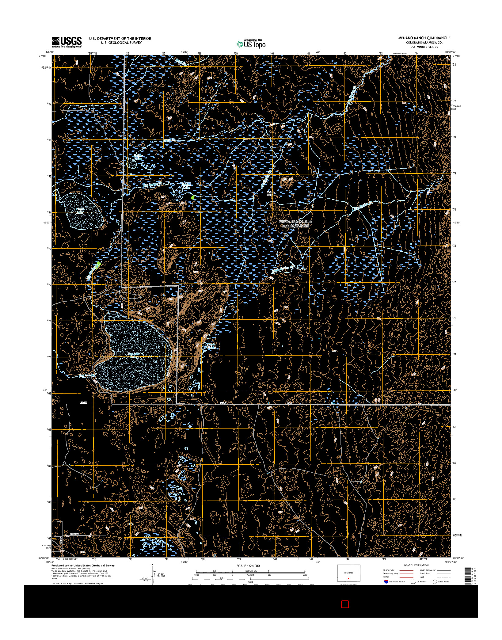 USGS US TOPO 7.5-MINUTE MAP FOR MEDANO RANCH, CO 2016