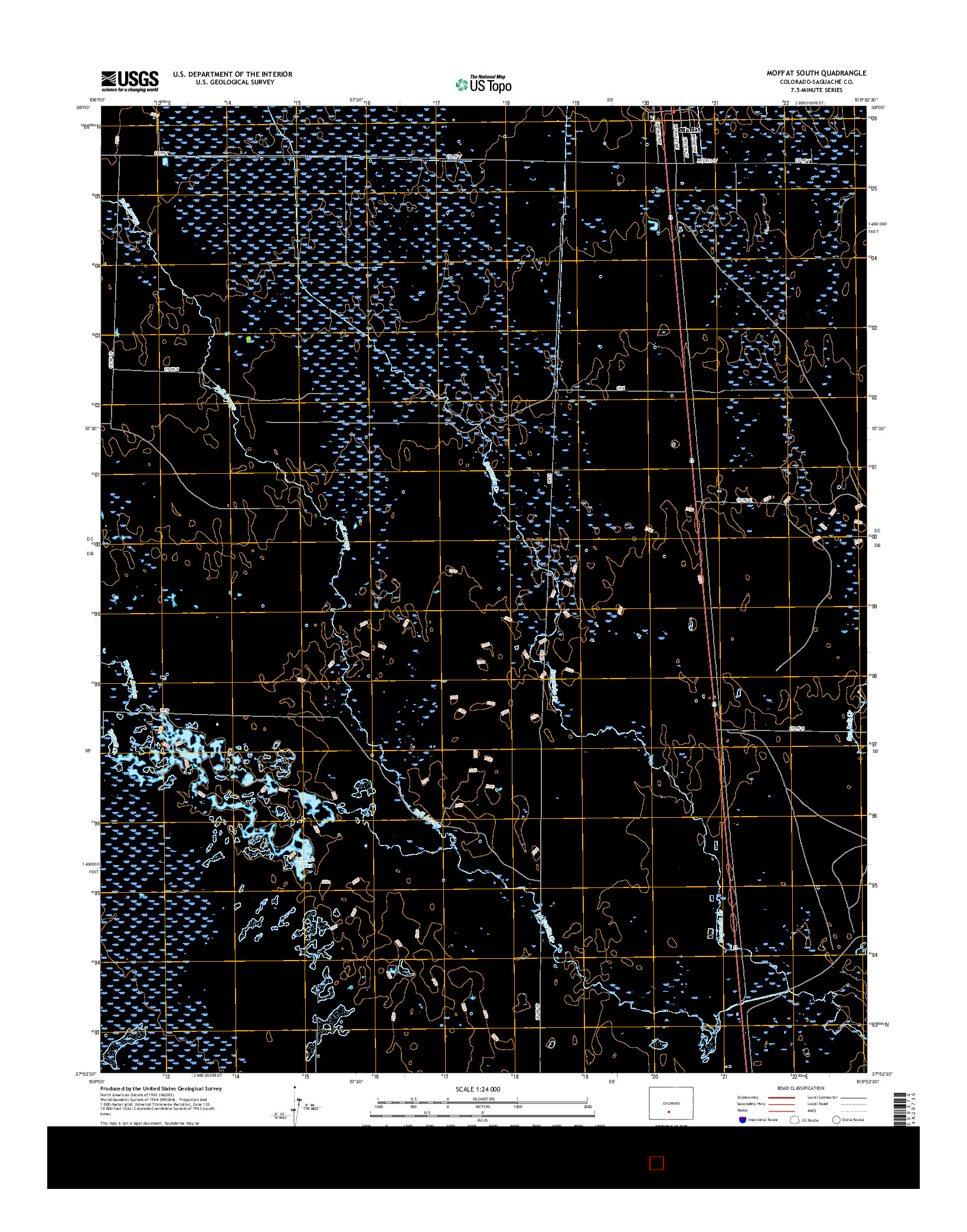 USGS US TOPO 7.5-MINUTE MAP FOR MOFFAT SOUTH, CO 2016